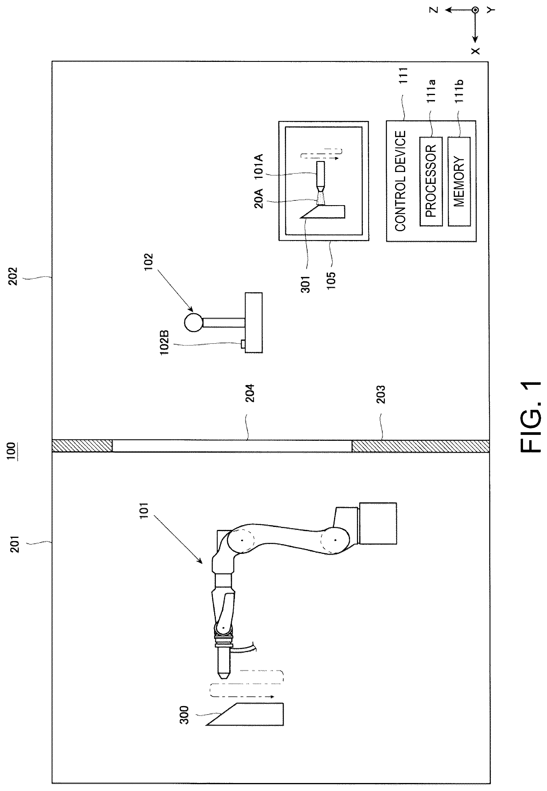 Patent US12090630 Figure 1 – Robot system