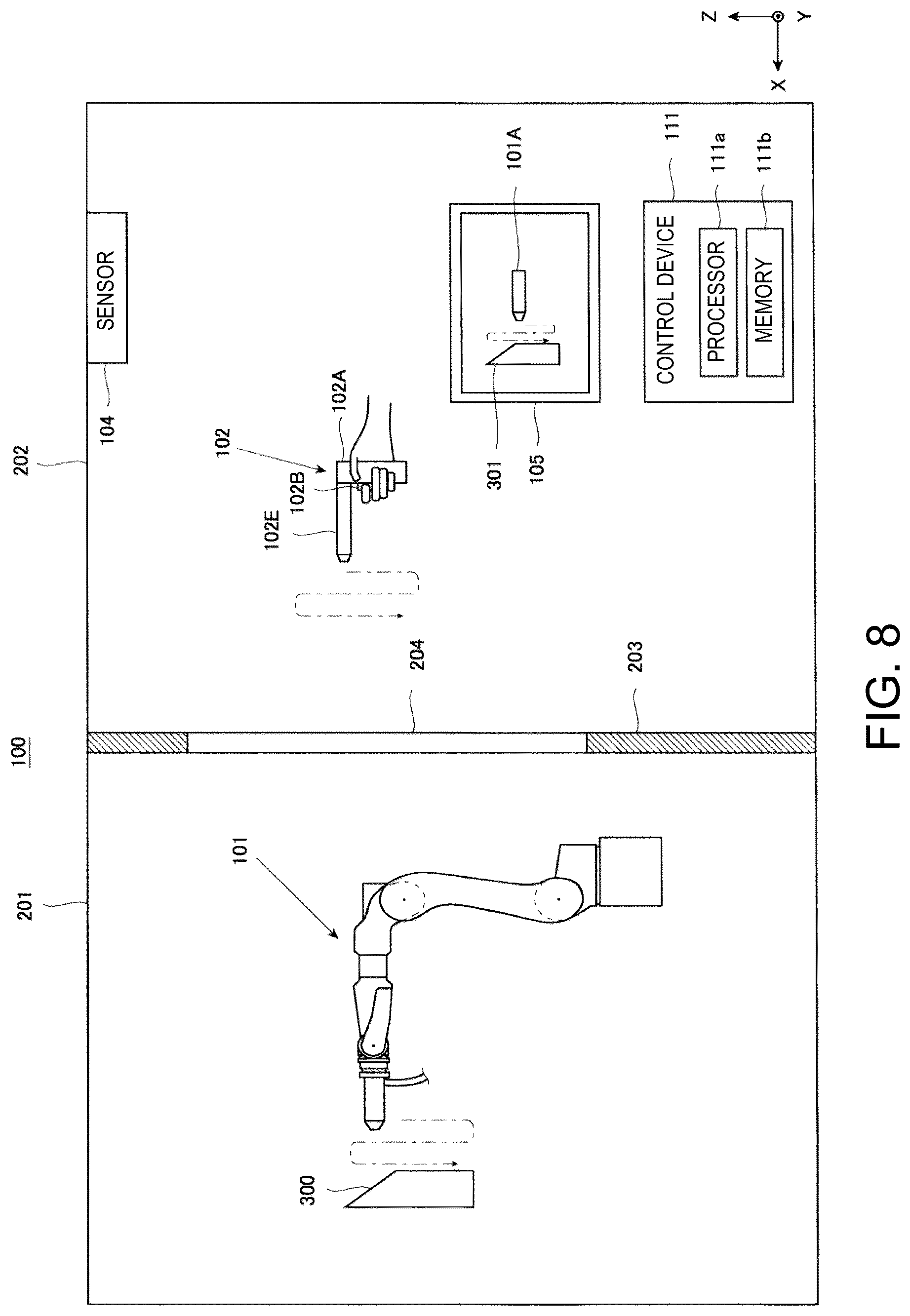 Patent US12090630 Figure 8 – Robot system