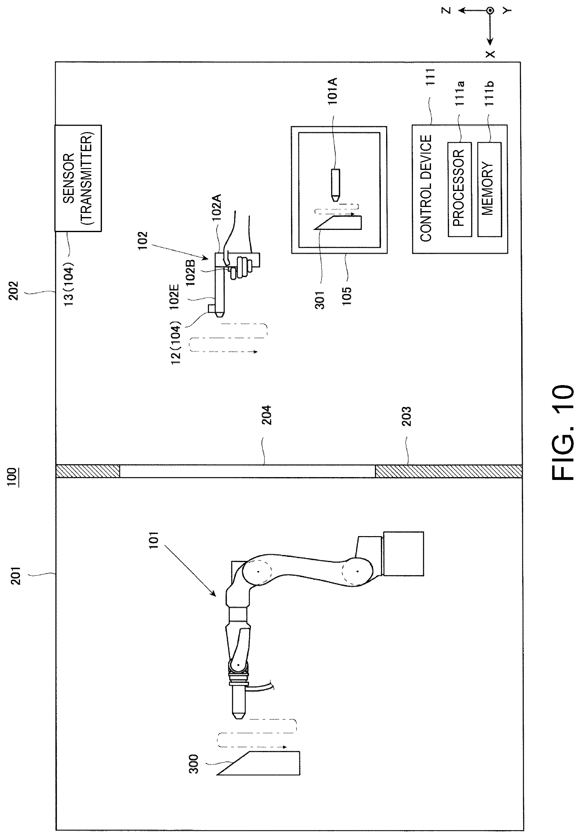 Patent US12090630 Figure 10 – Robot system