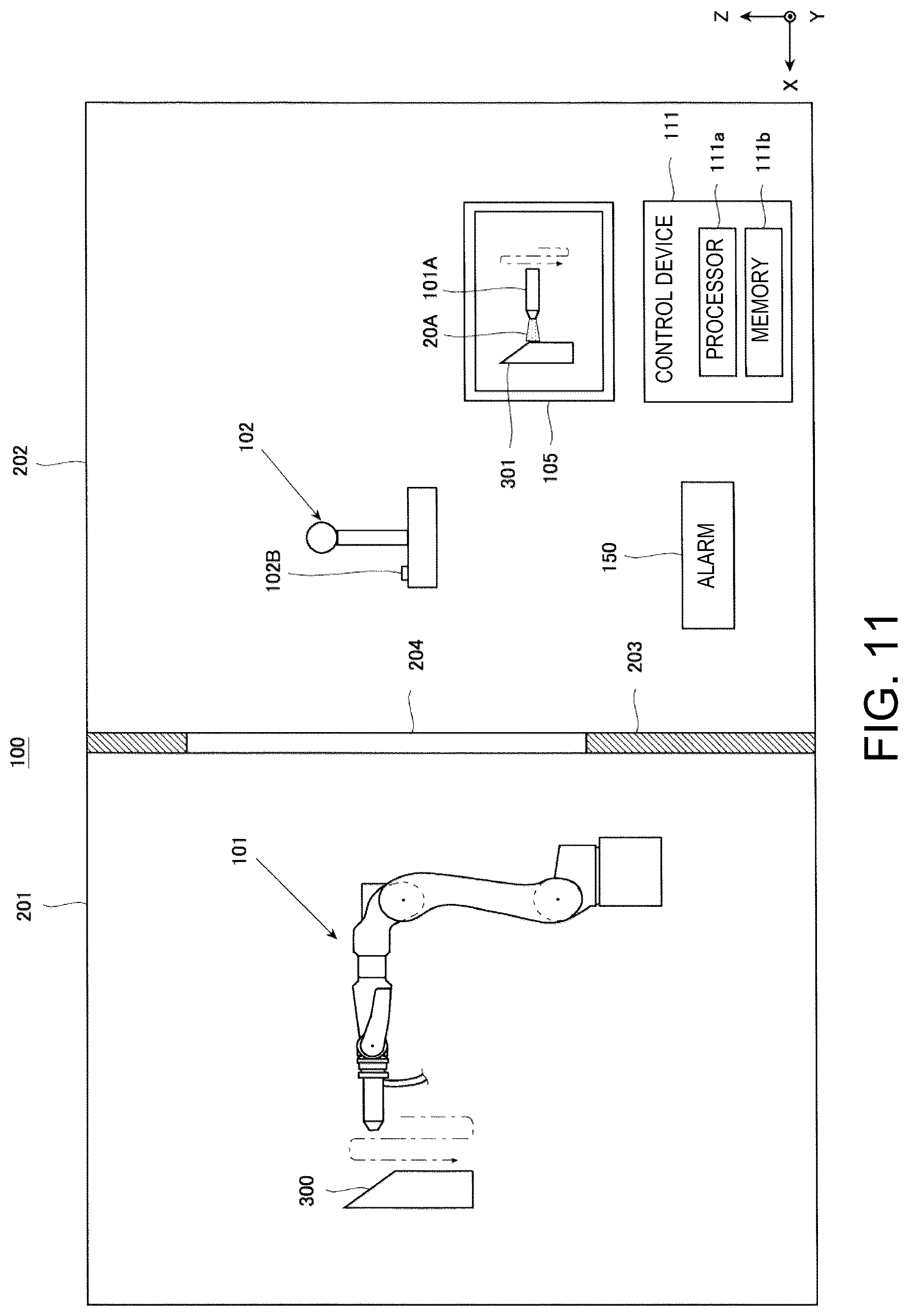 Patent US12090630 Figure 11 – Robot system