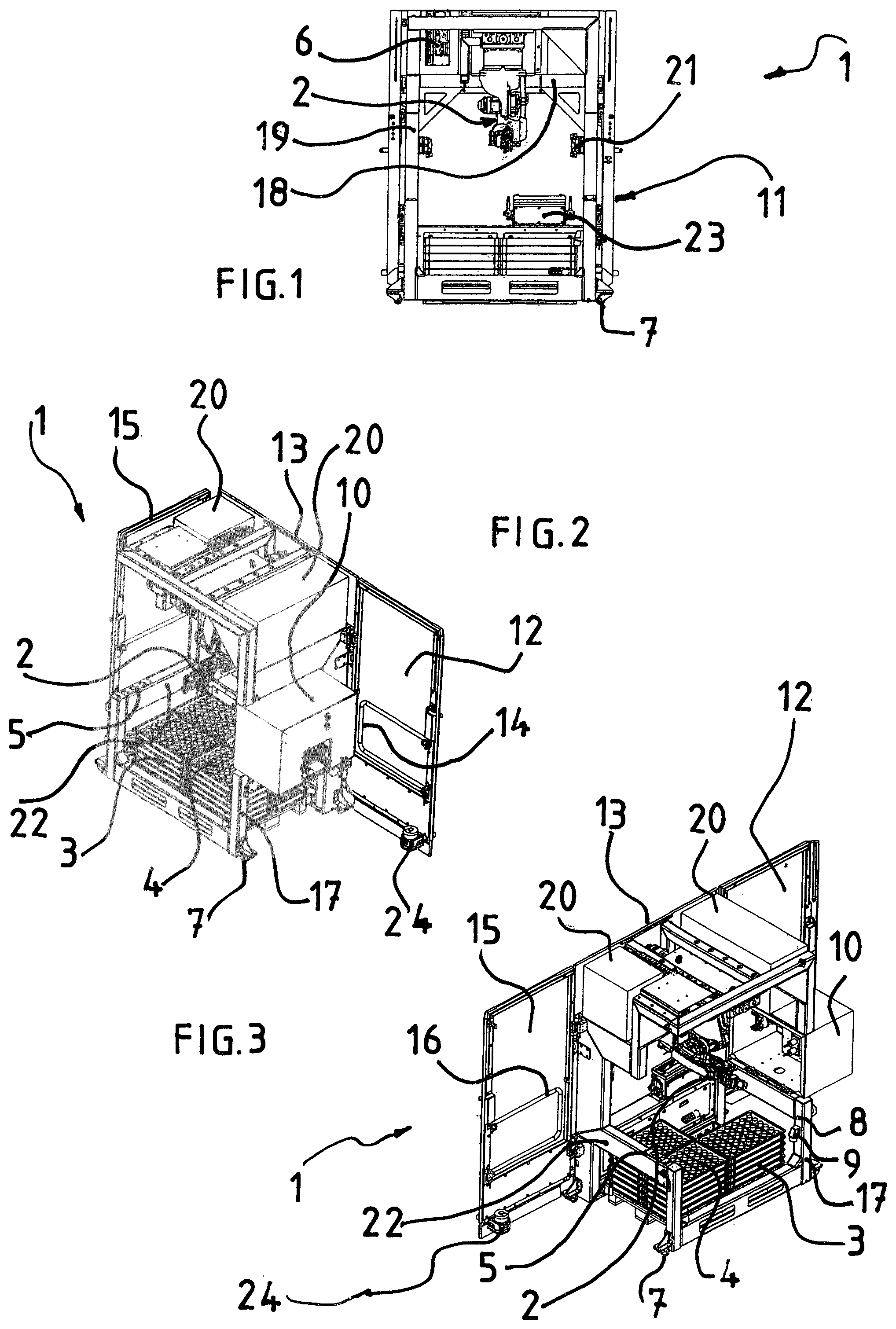 Patent US12090634 Figure 1 – Robot cell for machine tool or assembly machine