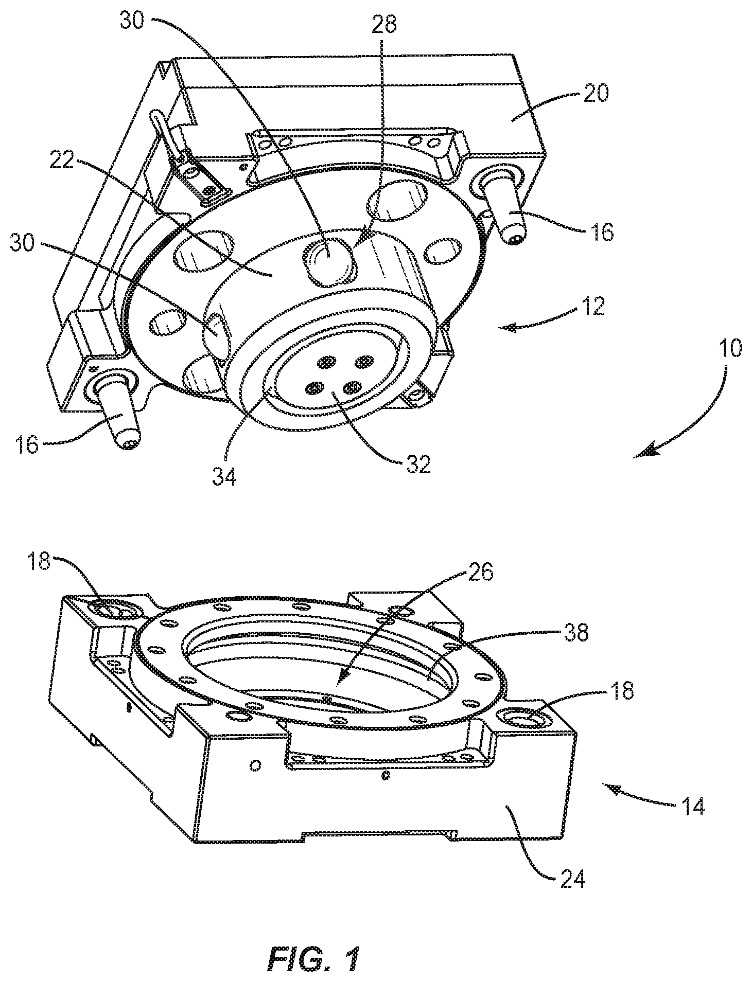 Patent US12090638 Figure 1 – Robotic tool changer having debris passages for channeling debris from the ball-locking mechanism