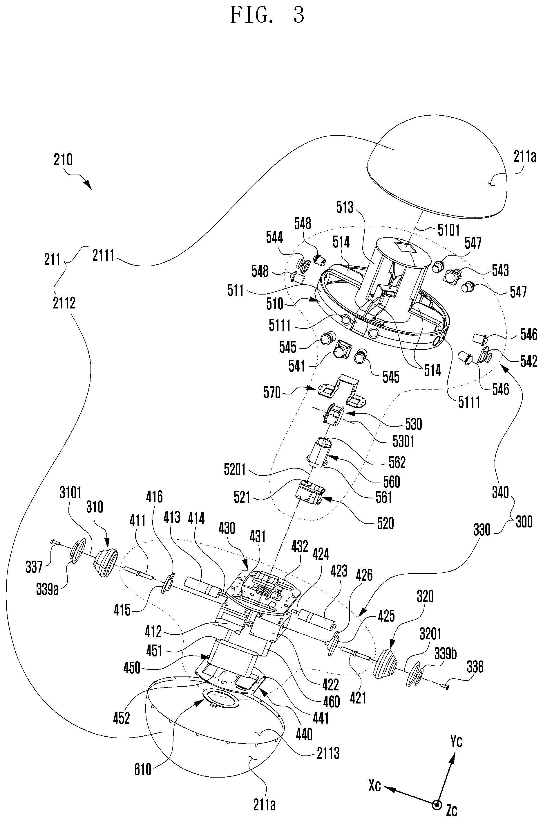 Patent US12090654 Figure 3 – Rotatable electronic device comprising sensor