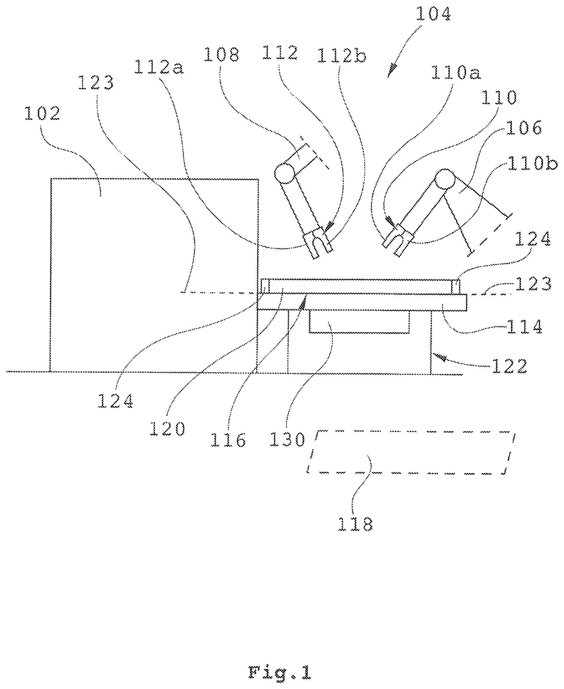 Patent US12090659 Figure 1 – Table, a method and a system for handling beam-cut parts