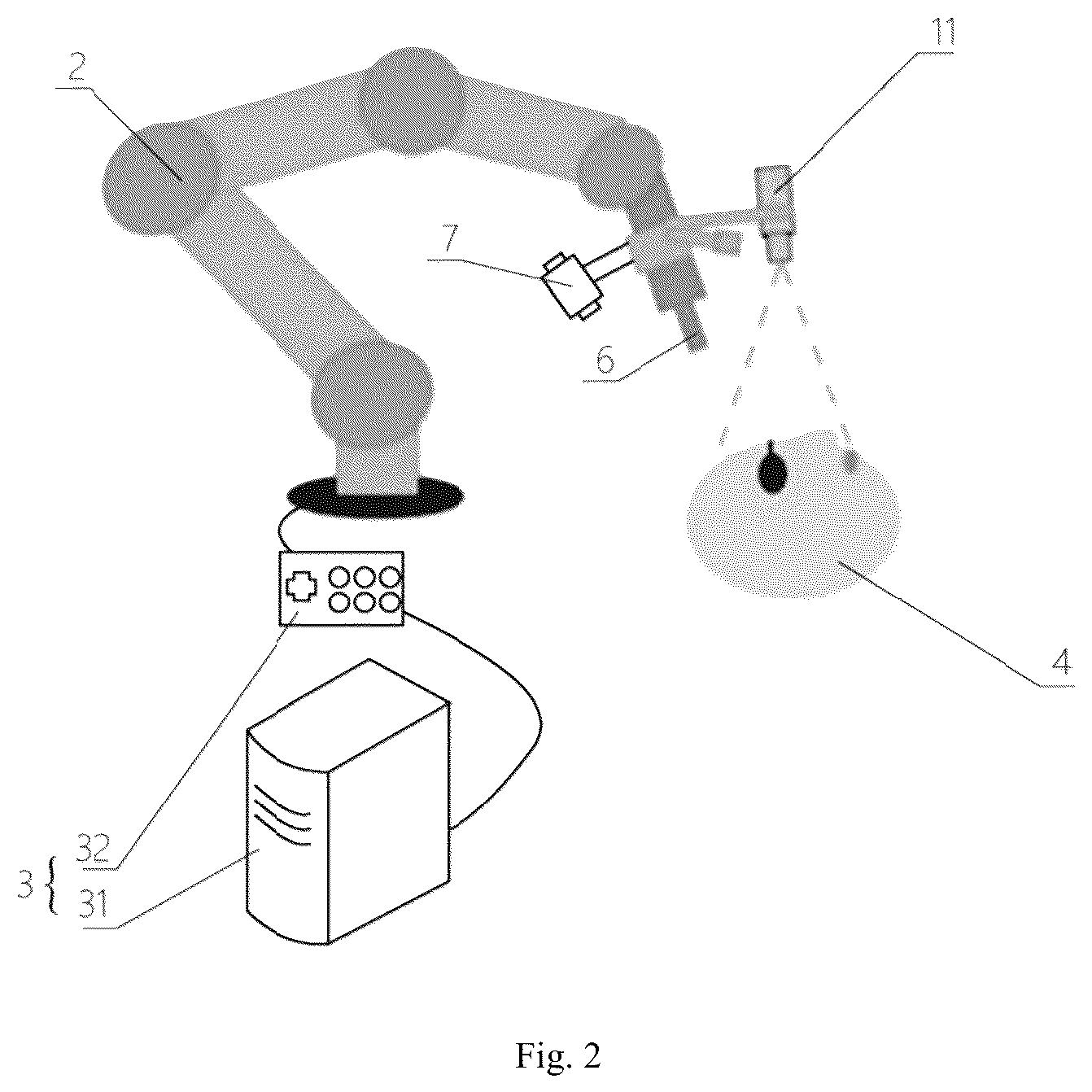 Patent US12090663 Figure 2 – Robot arm control method and skin surface treatment apparatus
