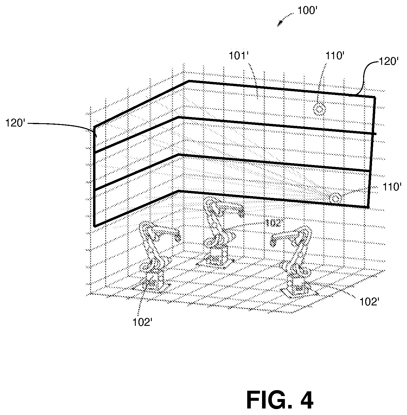 Patent US12090665 Figure 4 – Method and system for positioning sensors within a workspace