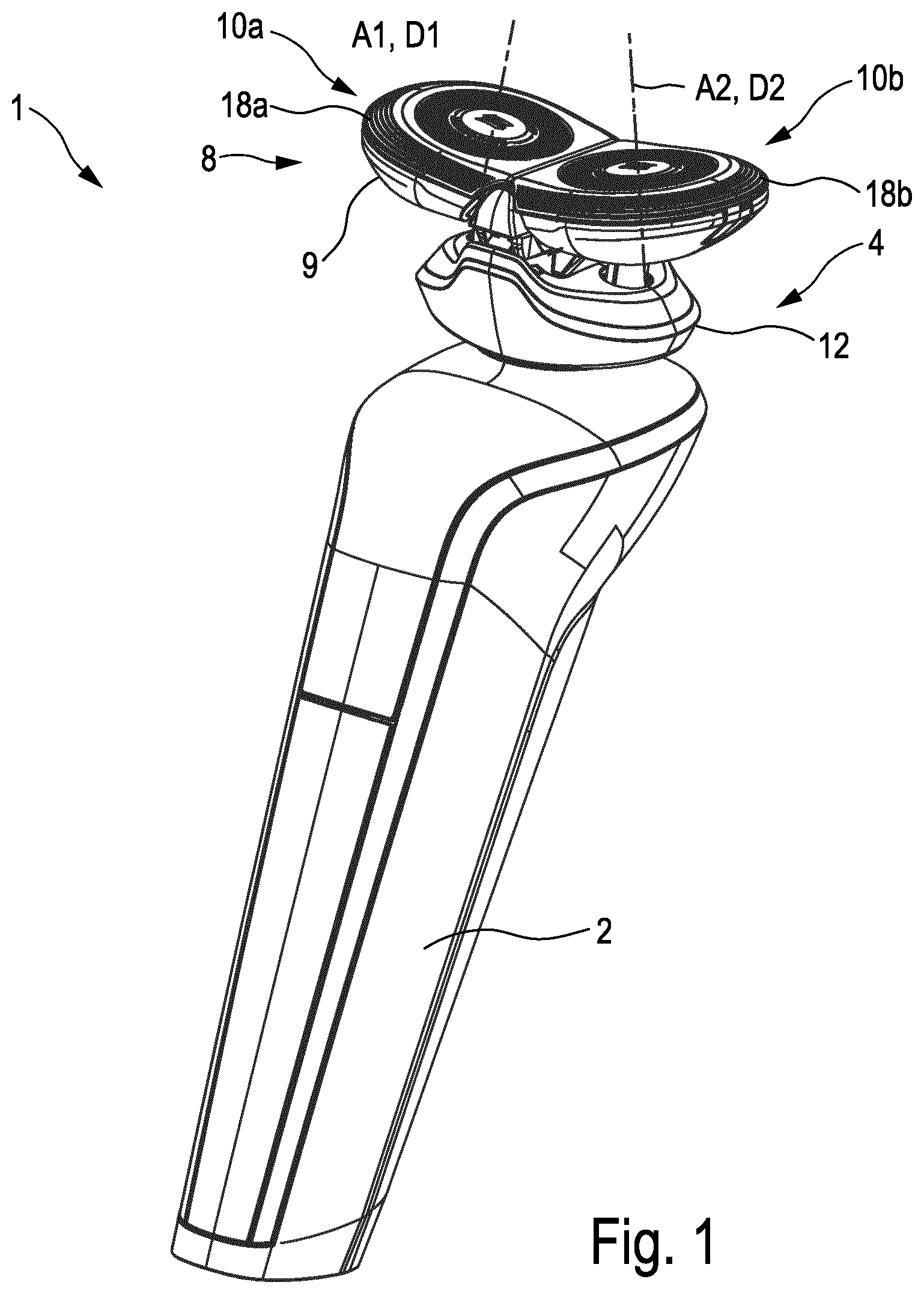 Patent US12090674 — Shaving apparatus with drive for setting an operational parameter — Figure 1