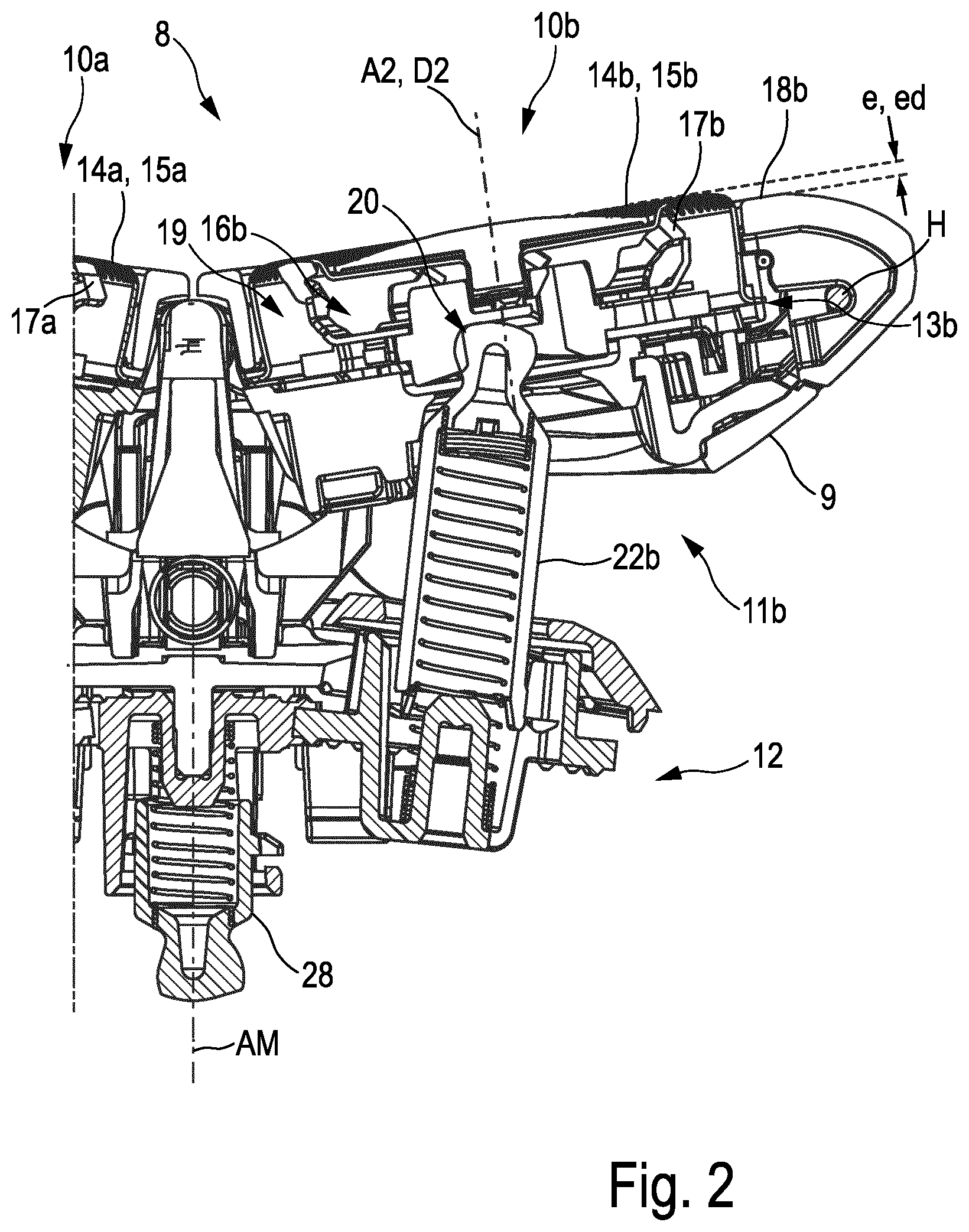 Patent US12090674 Figure 2 – Shaving apparatus with drive for setting an operational parameter