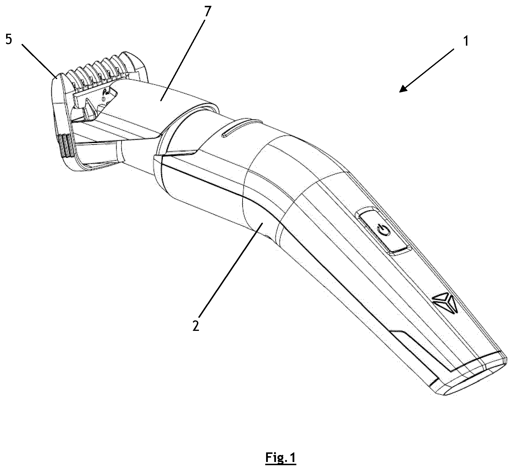 Patent US12090675 — Beard trimmer with suspension system for the cutting unit — Figure 1