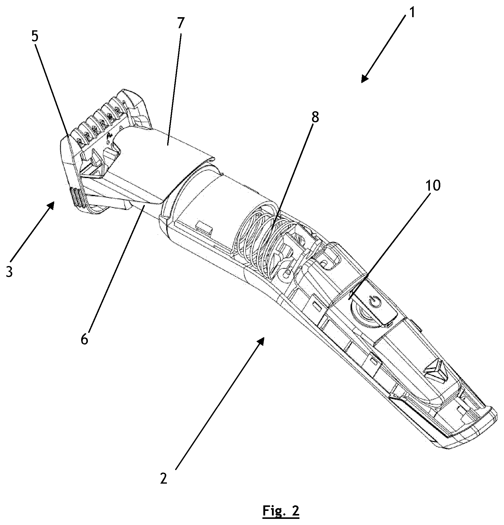 Patent US12090675 Figure 2 – Beard trimmer with suspension system for the cutting unit