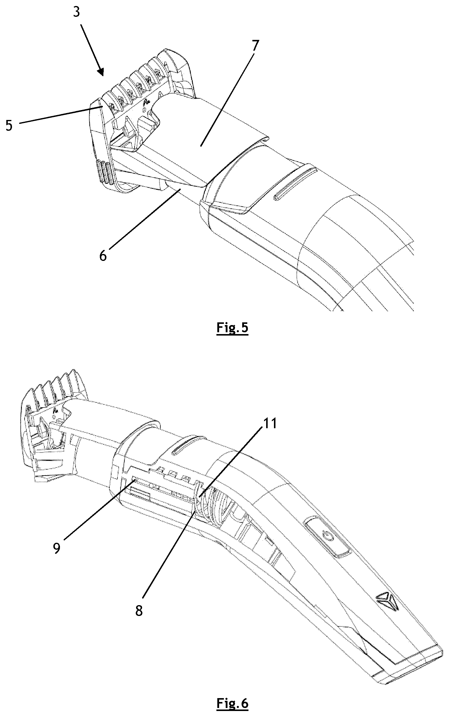 Patent US12090675 Figure 5 – Beard trimmer with suspension system for the cutting unit