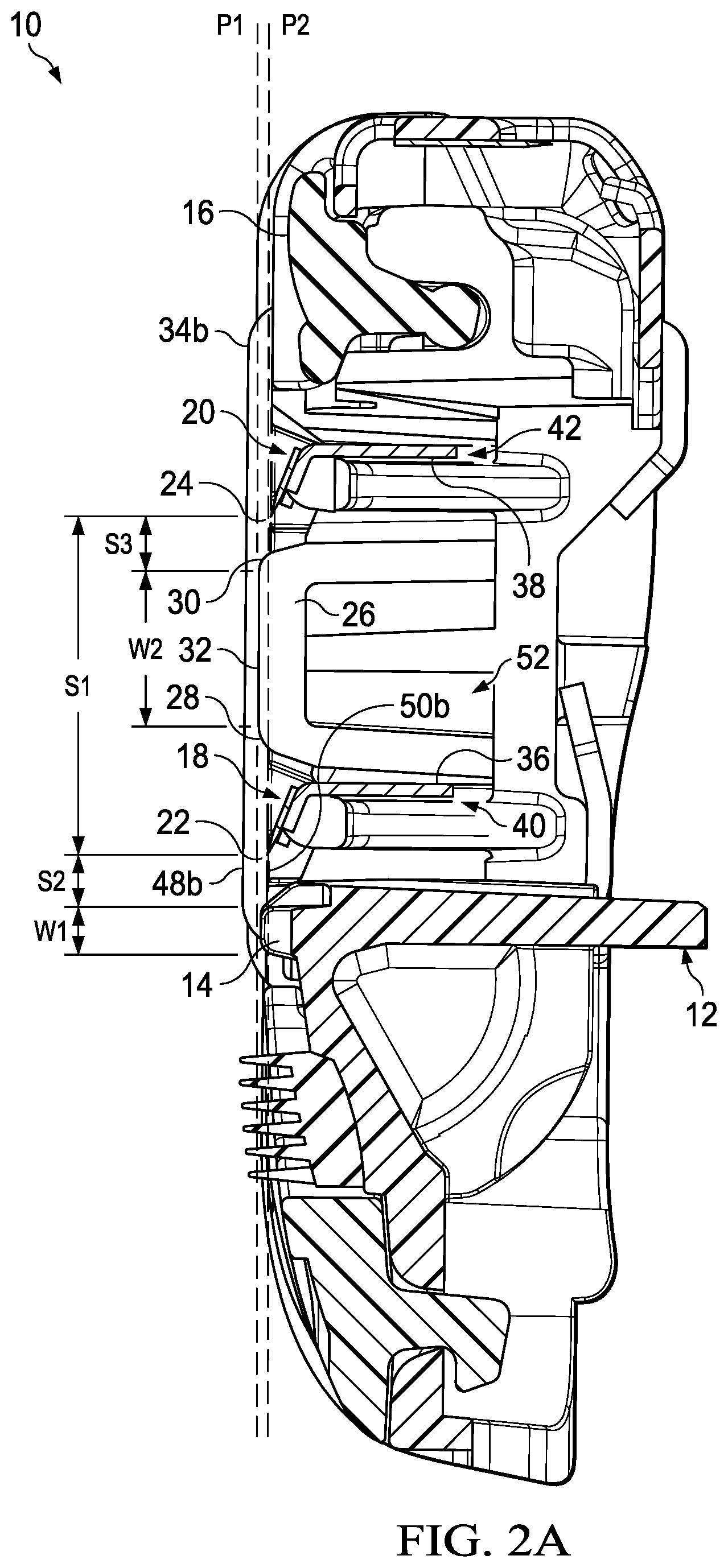 Patent US12090676 Figure 2 – Shaving razor cartridge