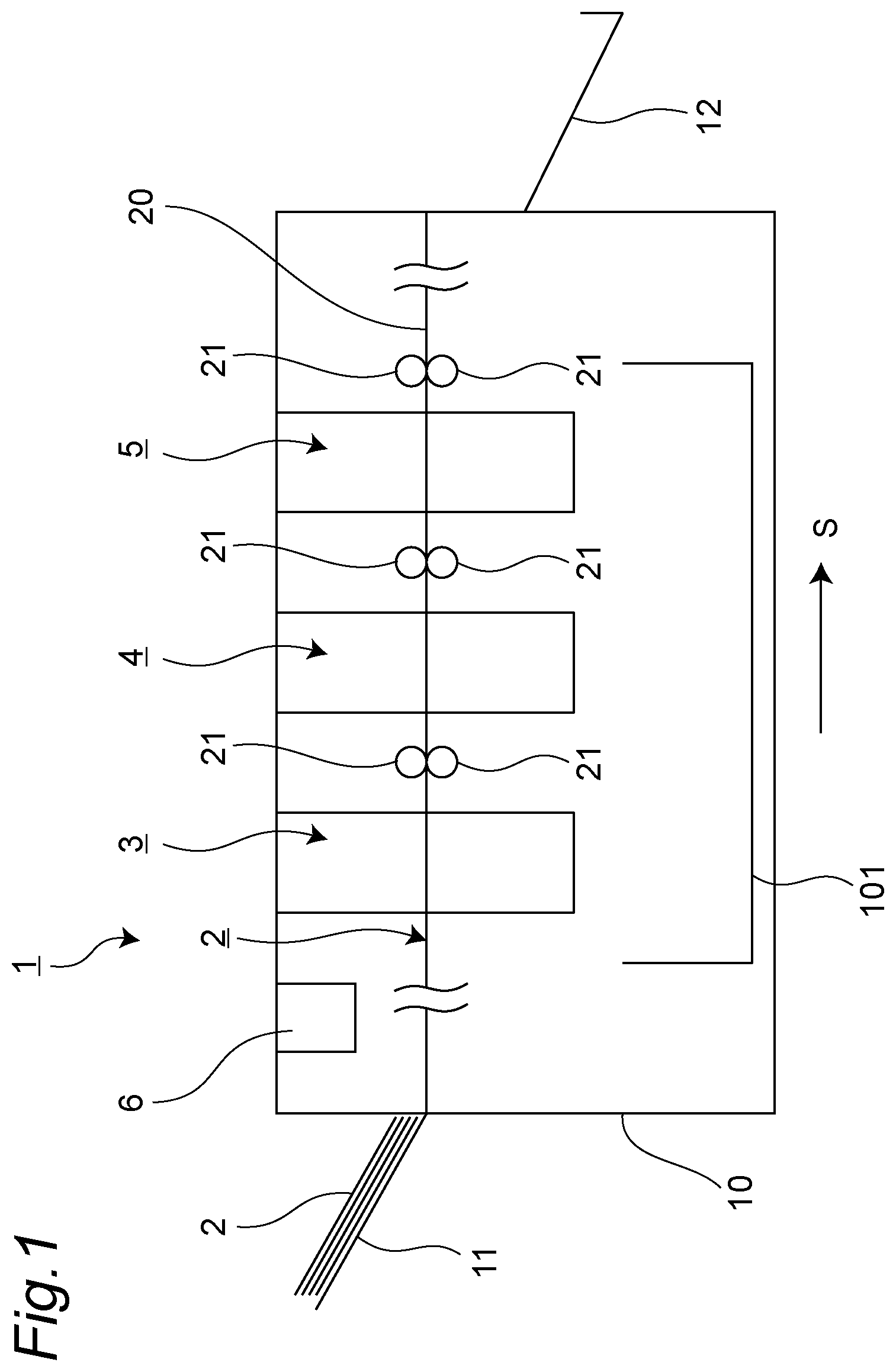 Patent US12090680 Figure 1 – Sheet processing machine