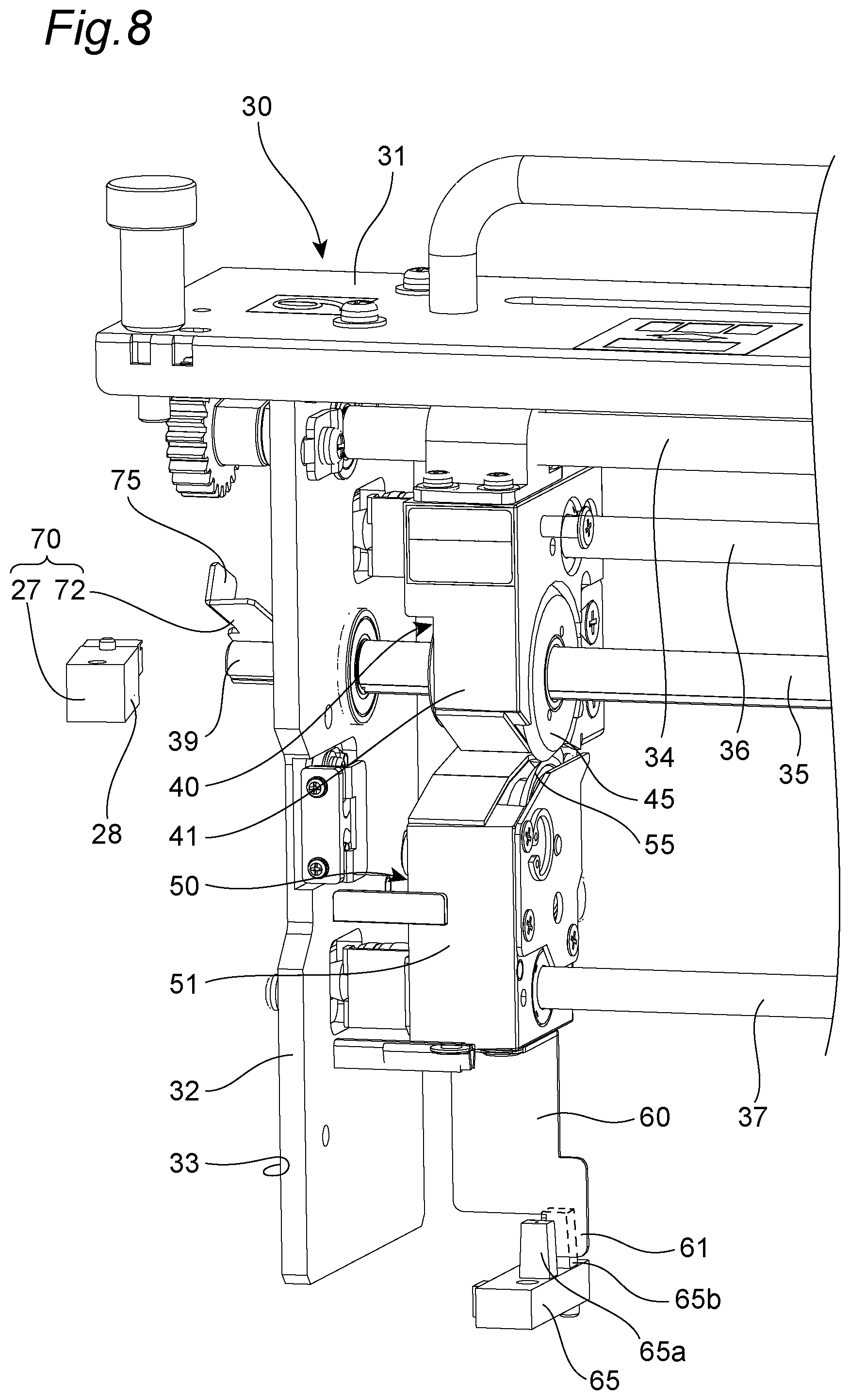 Patent US12090680 Figure 8 – Sheet processing machine