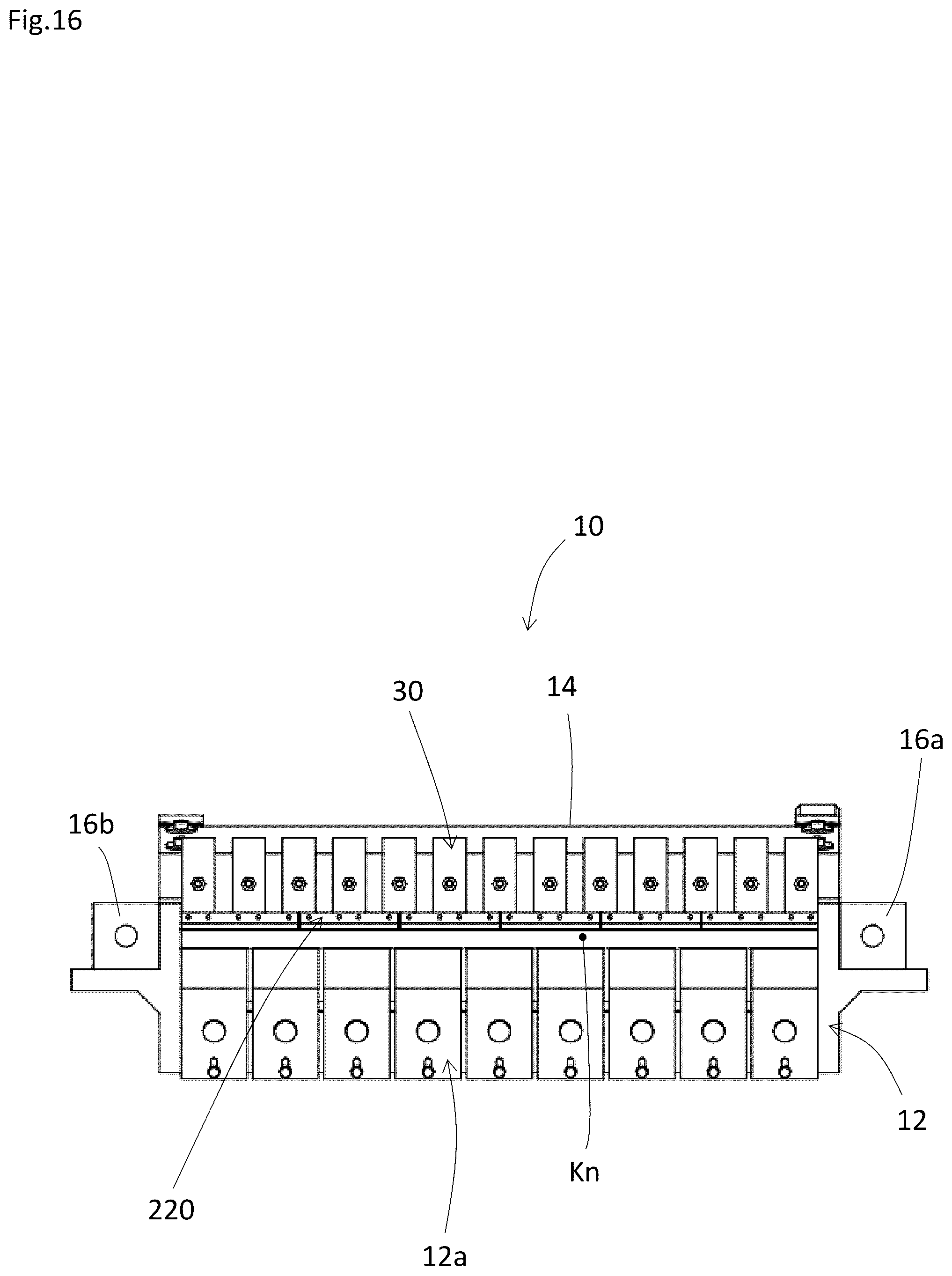 Patent US12090681 Figure 16 – Knife carriage, a rotary veneer lathe having the same, and a veneer slicer having the same