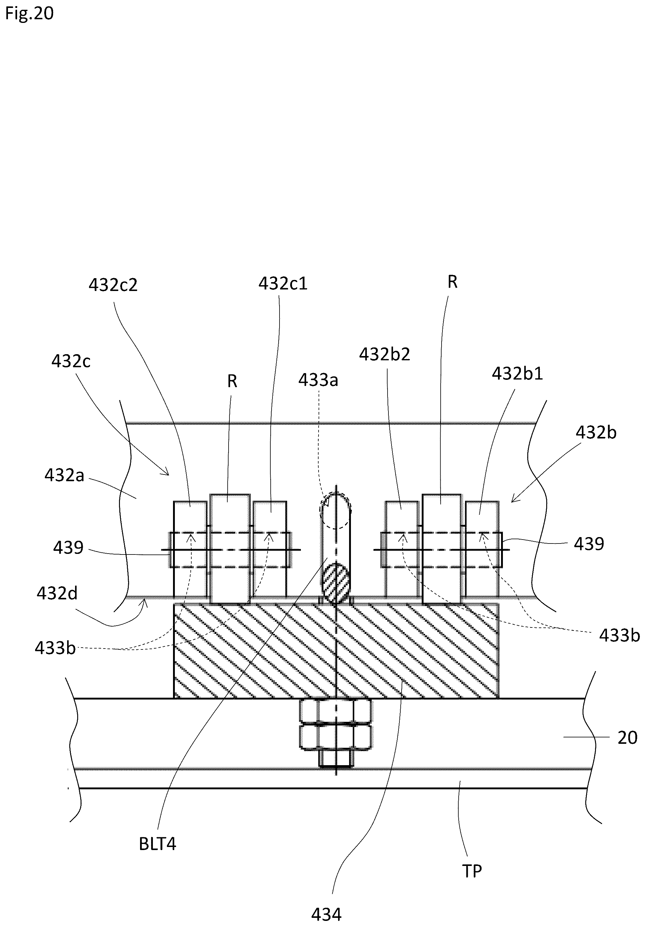 Patent US12090681 Figure 20 – Knife carriage, a rotary veneer lathe having the same, and a veneer slicer having the same