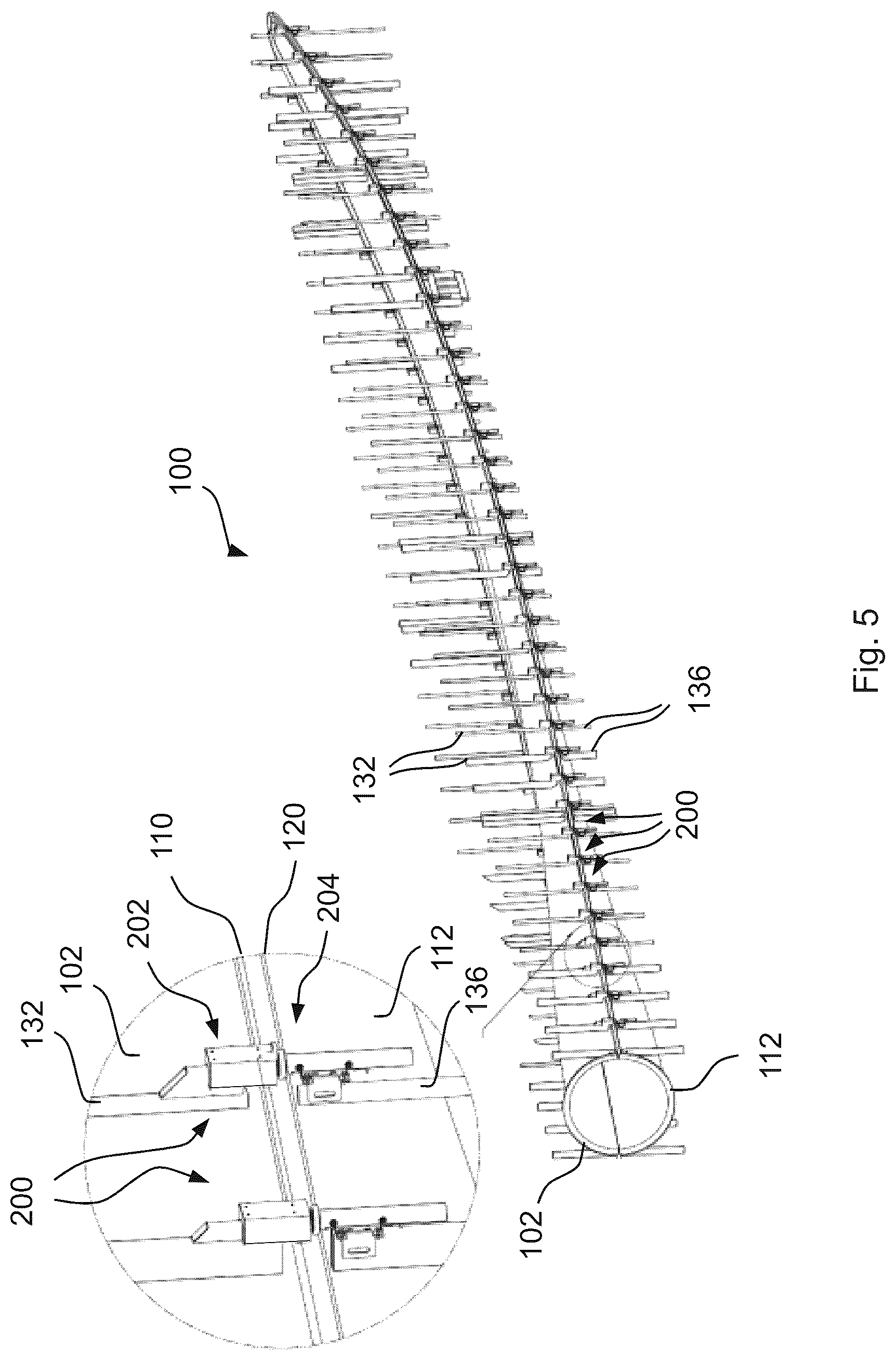 Patent US12090686 Figure 6 – Mould aligner for a wind turbine blade shell mould including a freely rotating spinner element