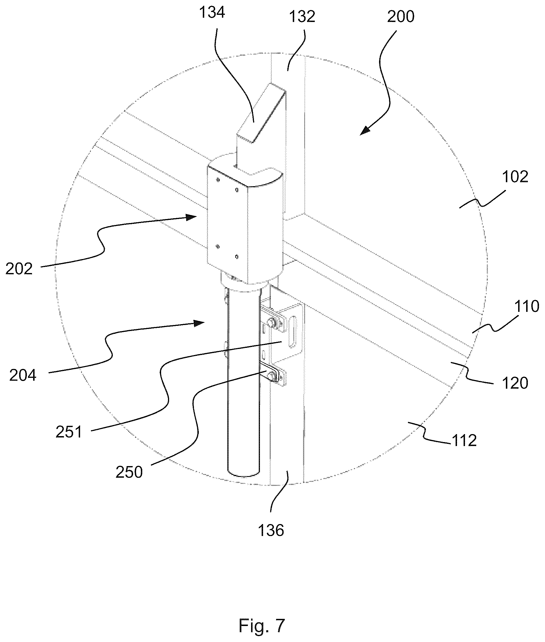 Patent US12090686 Figure 8 – Mould aligner for a wind turbine blade shell mould including a freely rotating spinner element