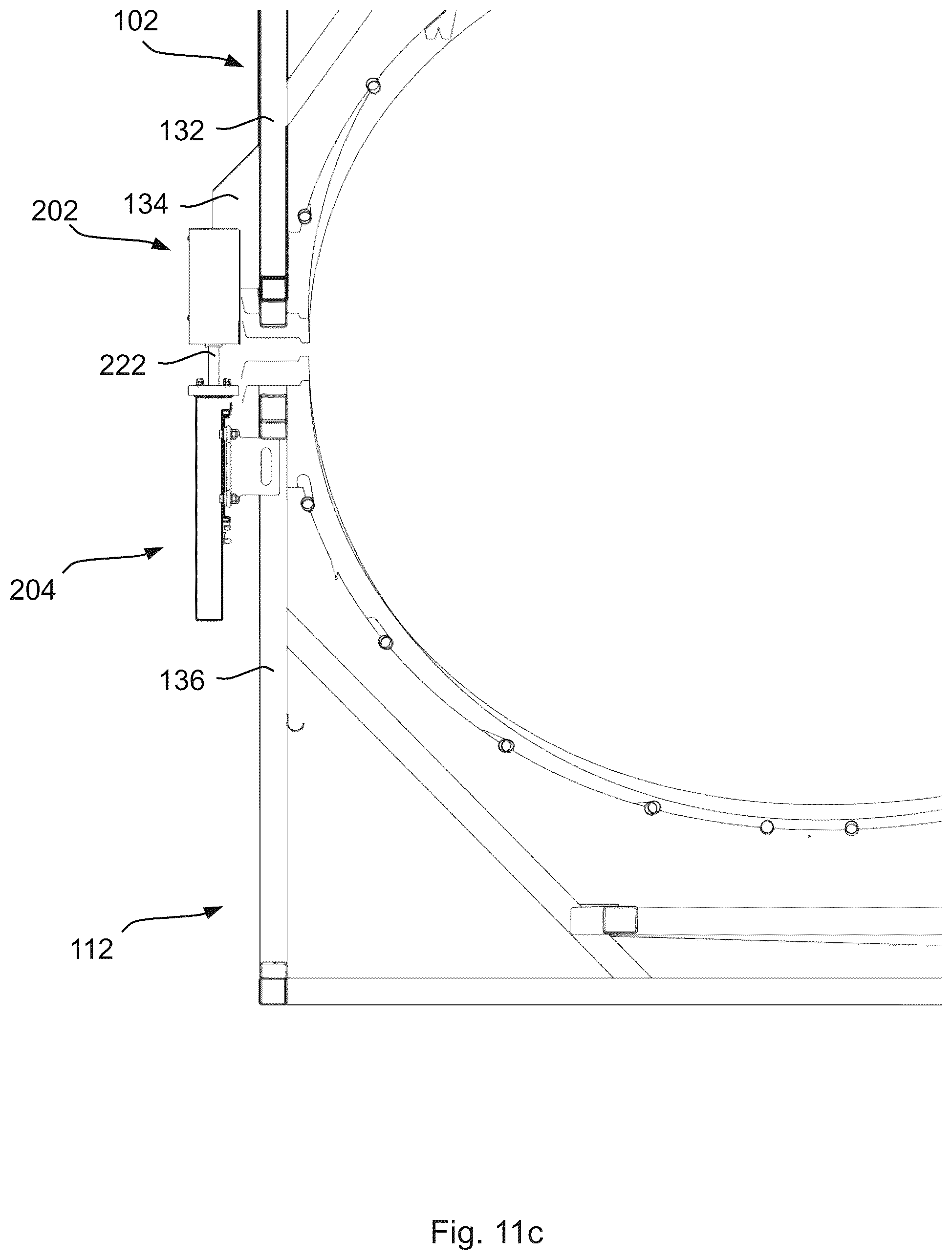 Patent US12090686 Figure 16 – Mould aligner for a wind turbine blade shell mould including a freely rotating spinner element