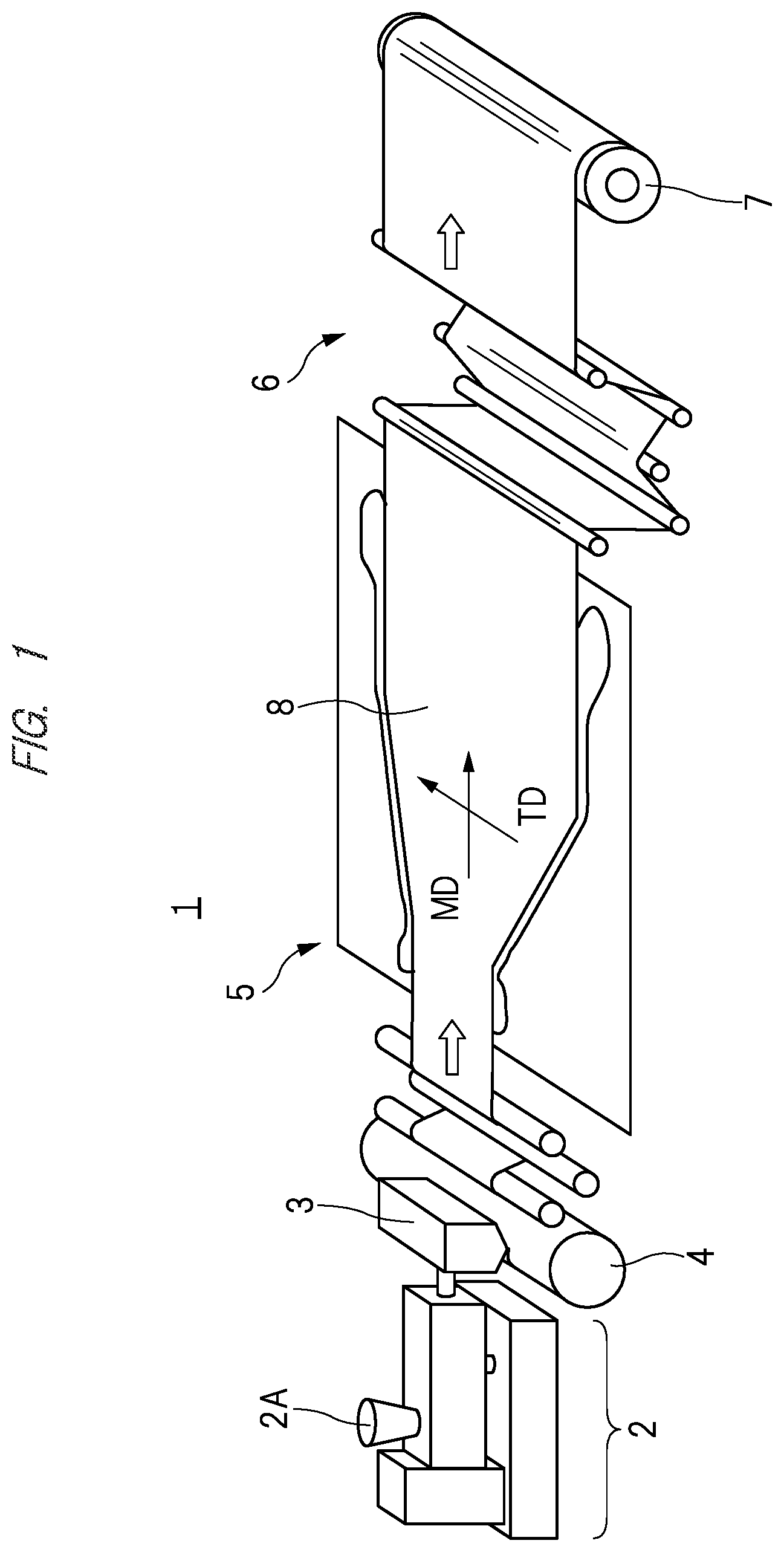 Patent US12090688 Figure 1 – Stretching apparatus and parts replacement method of stretching apparatus