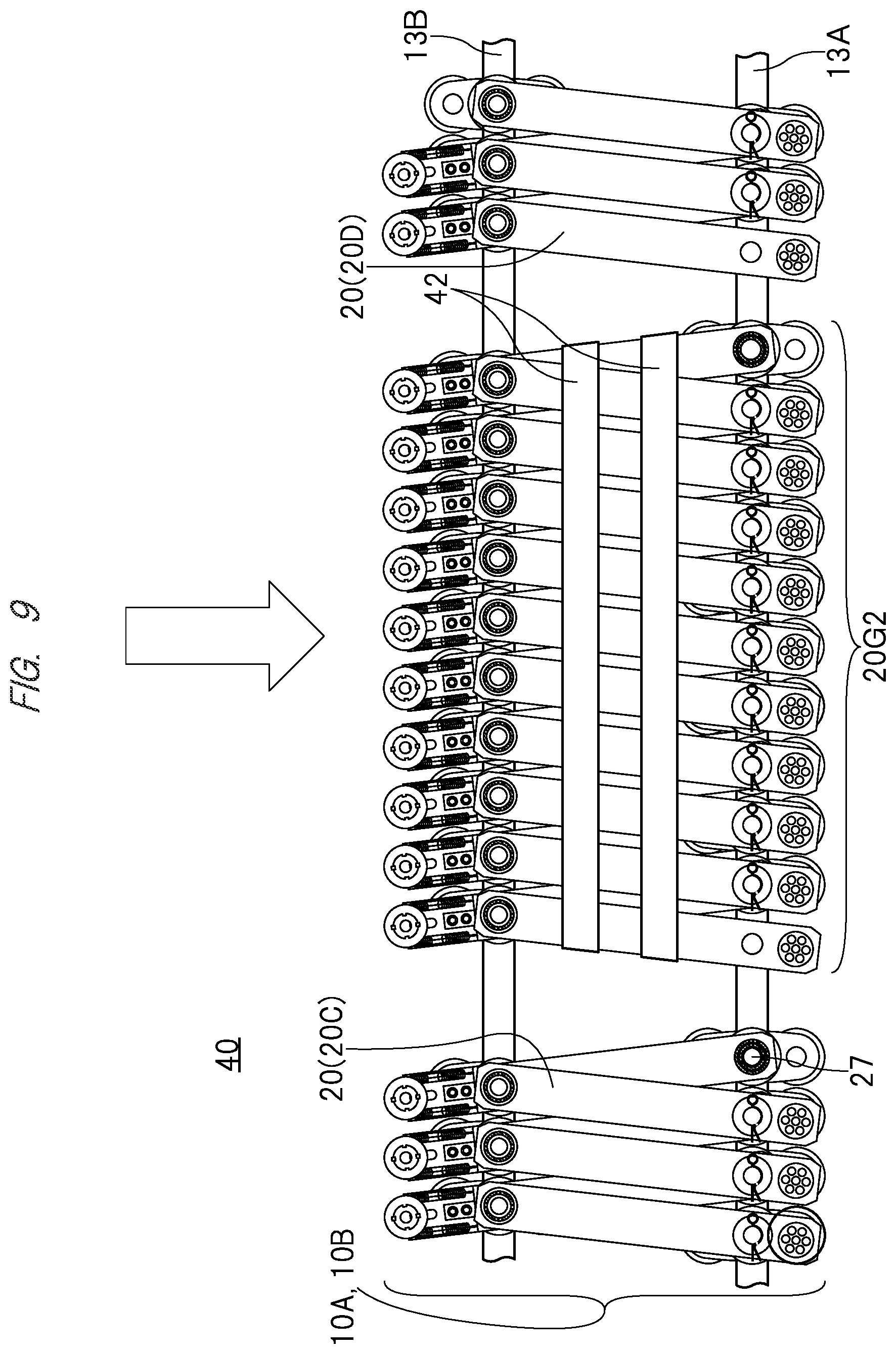 Patent US12090688 Figure 9 – Stretching apparatus and parts replacement method of stretching apparatus