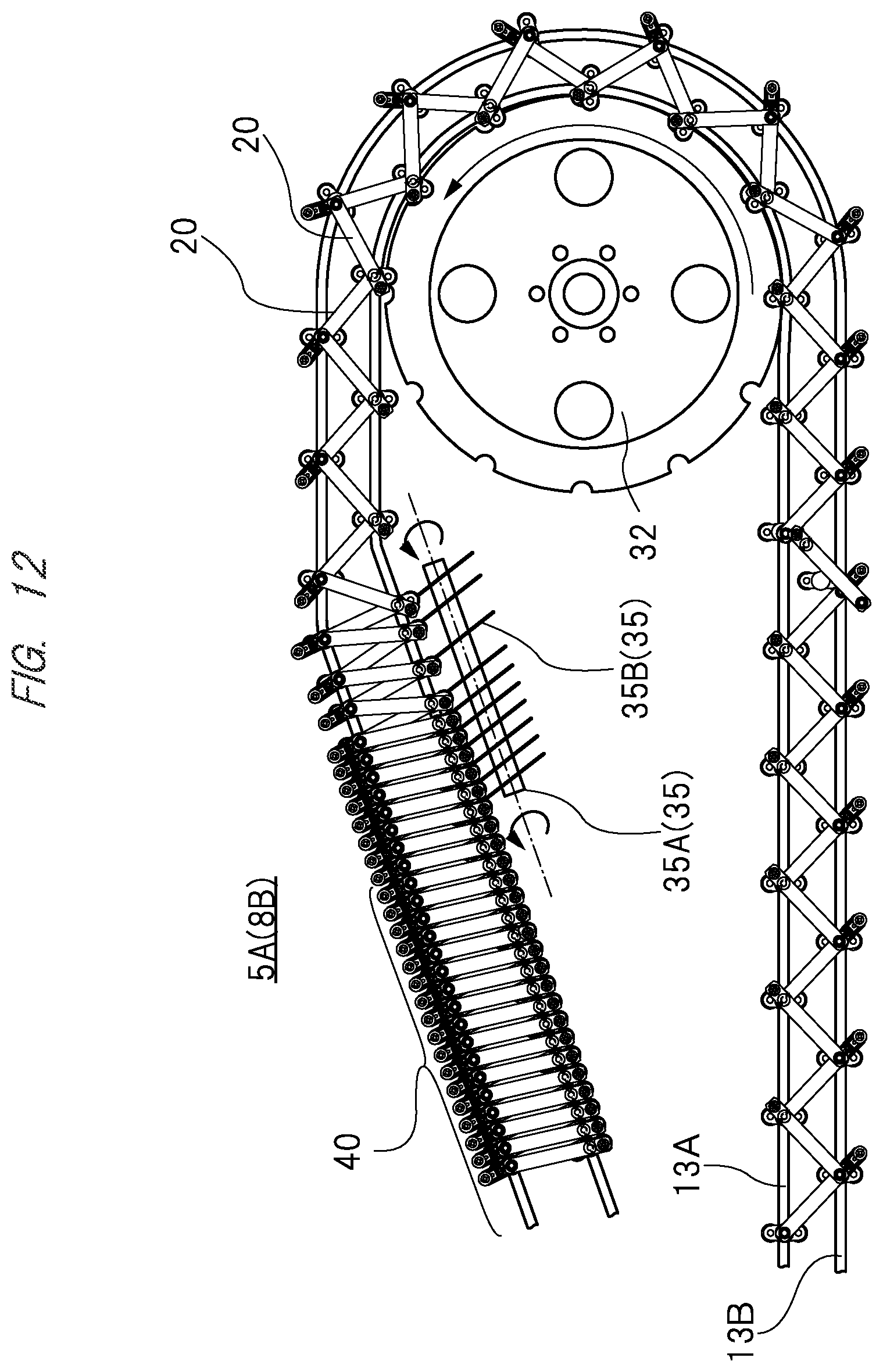 Patent US12090688 Figure 12 – Stretching apparatus and parts replacement method of stretching apparatus