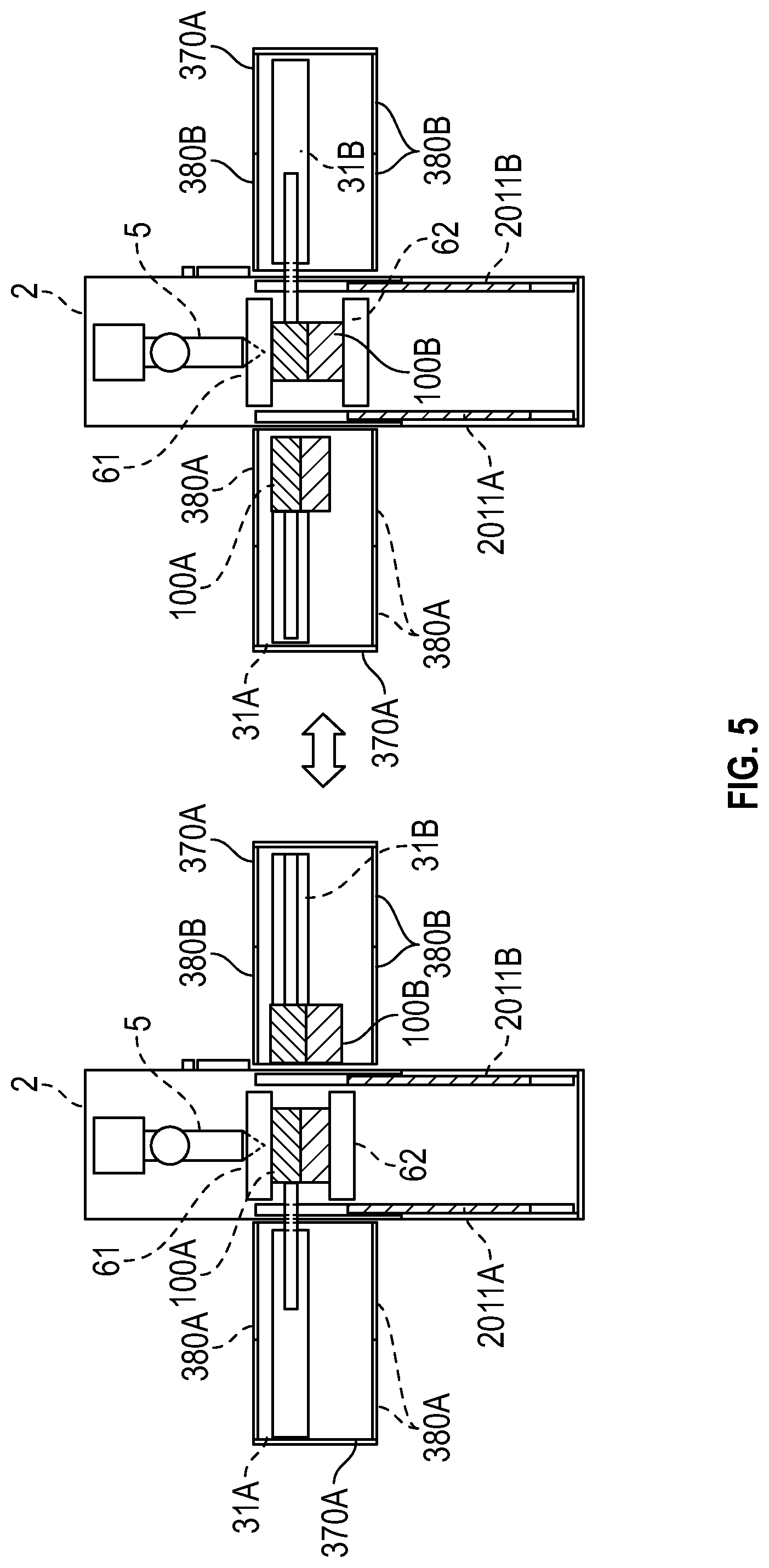 Patent US12090692 Figure 5 – Injection molding apparatus with a mold conveyor, and method of controlling the mold conveyor and the injection molding apparatus