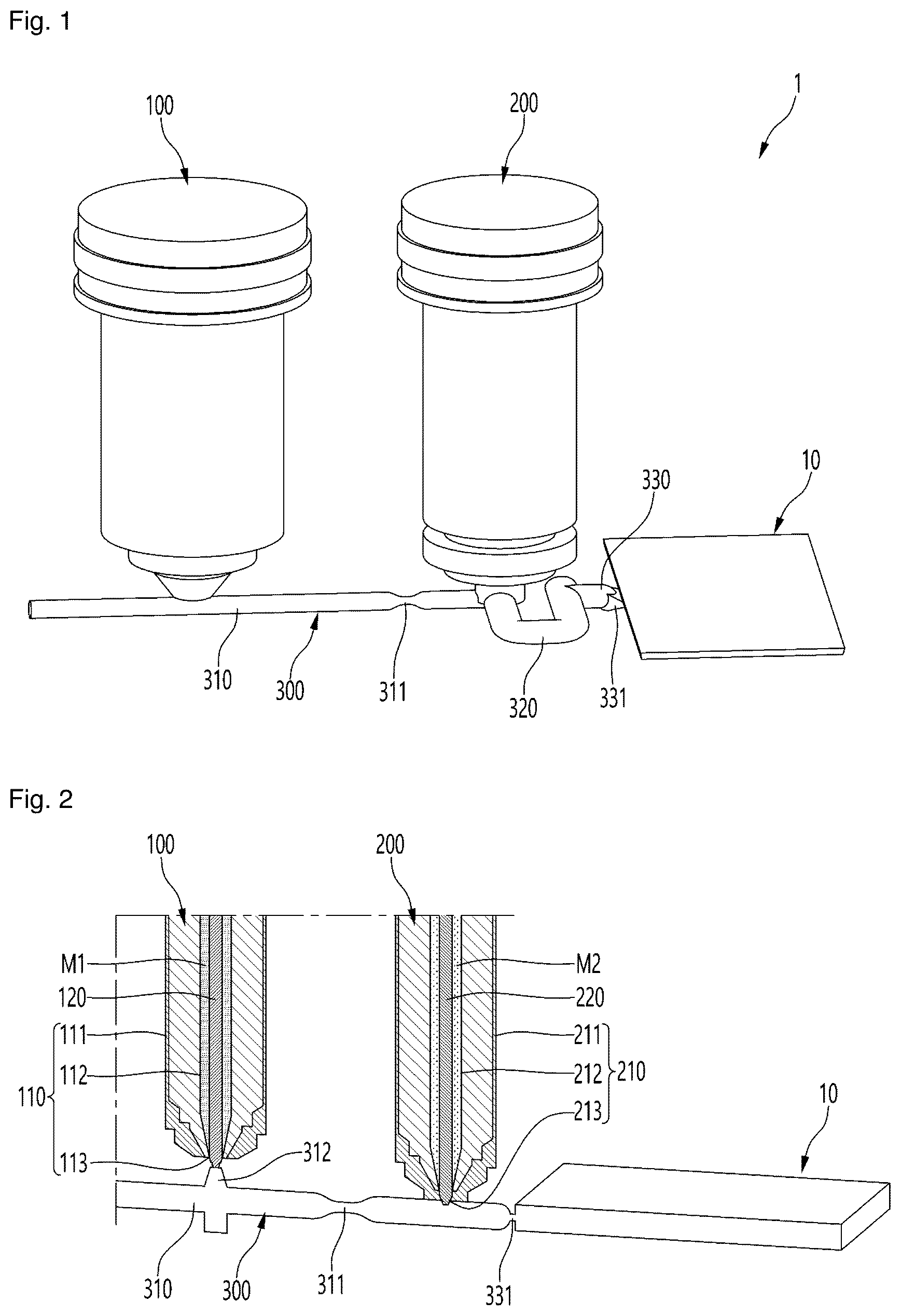 Patent US12090693 Figure 1 – Co-injection molding apparatus, method for controlling same, and injection product by co-injection molding