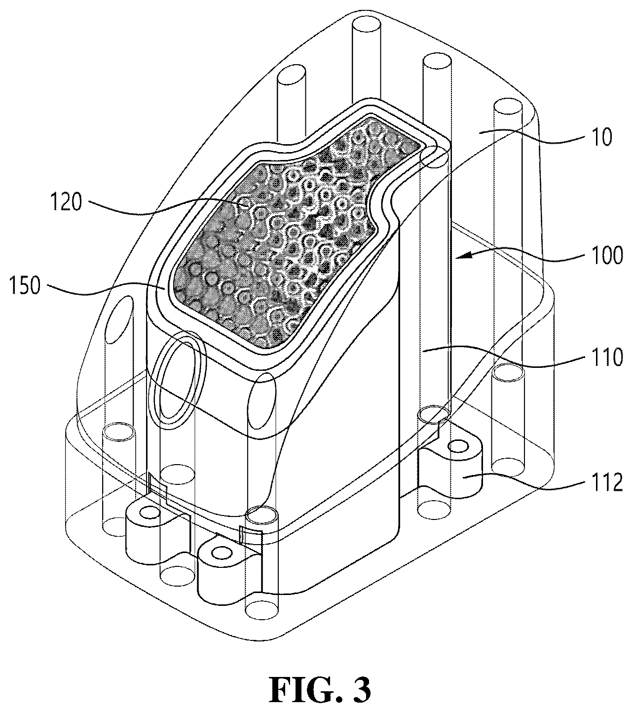 Patent US12090696 Figure 4 – Cooling module with microporous cooling structure applied thereto and method of locally cooling mold using the same