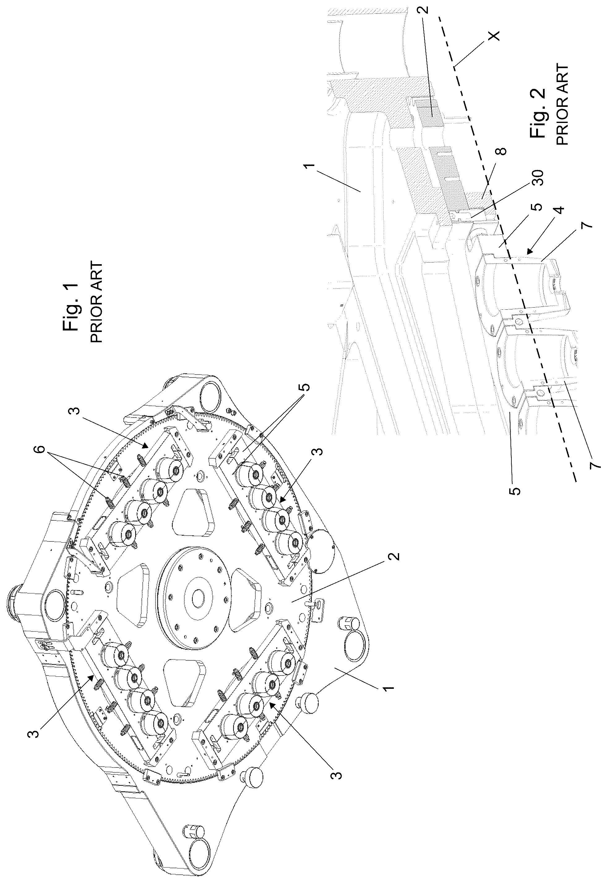 Patent US12090701 Figure 1 – Support apparatus for supporting at least one neck mold of a container in an injection blow molding machine