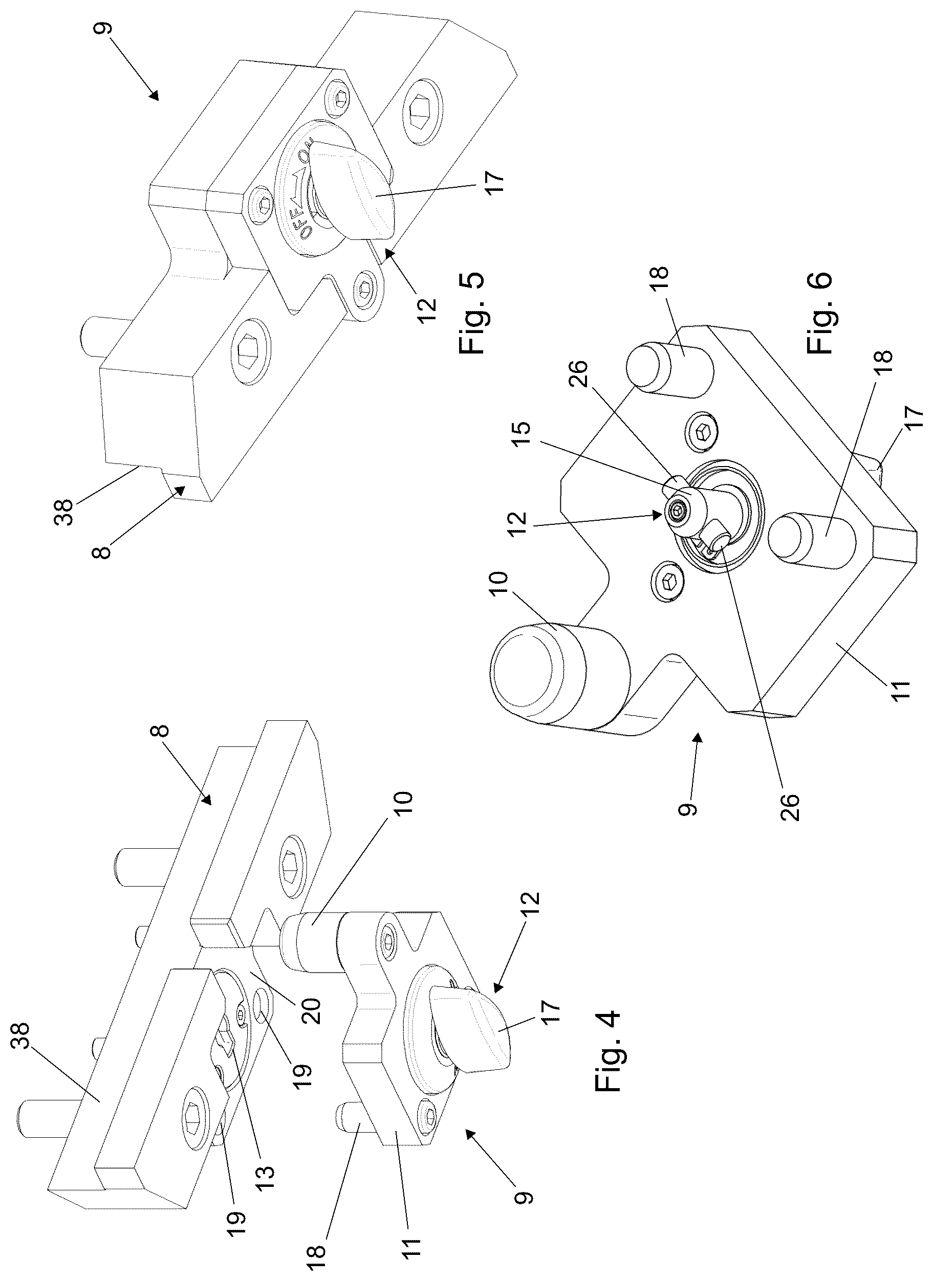 Patent US12090701 Figure 3 – Support apparatus for supporting at least one neck mold of a container in an injection blow molding machine
