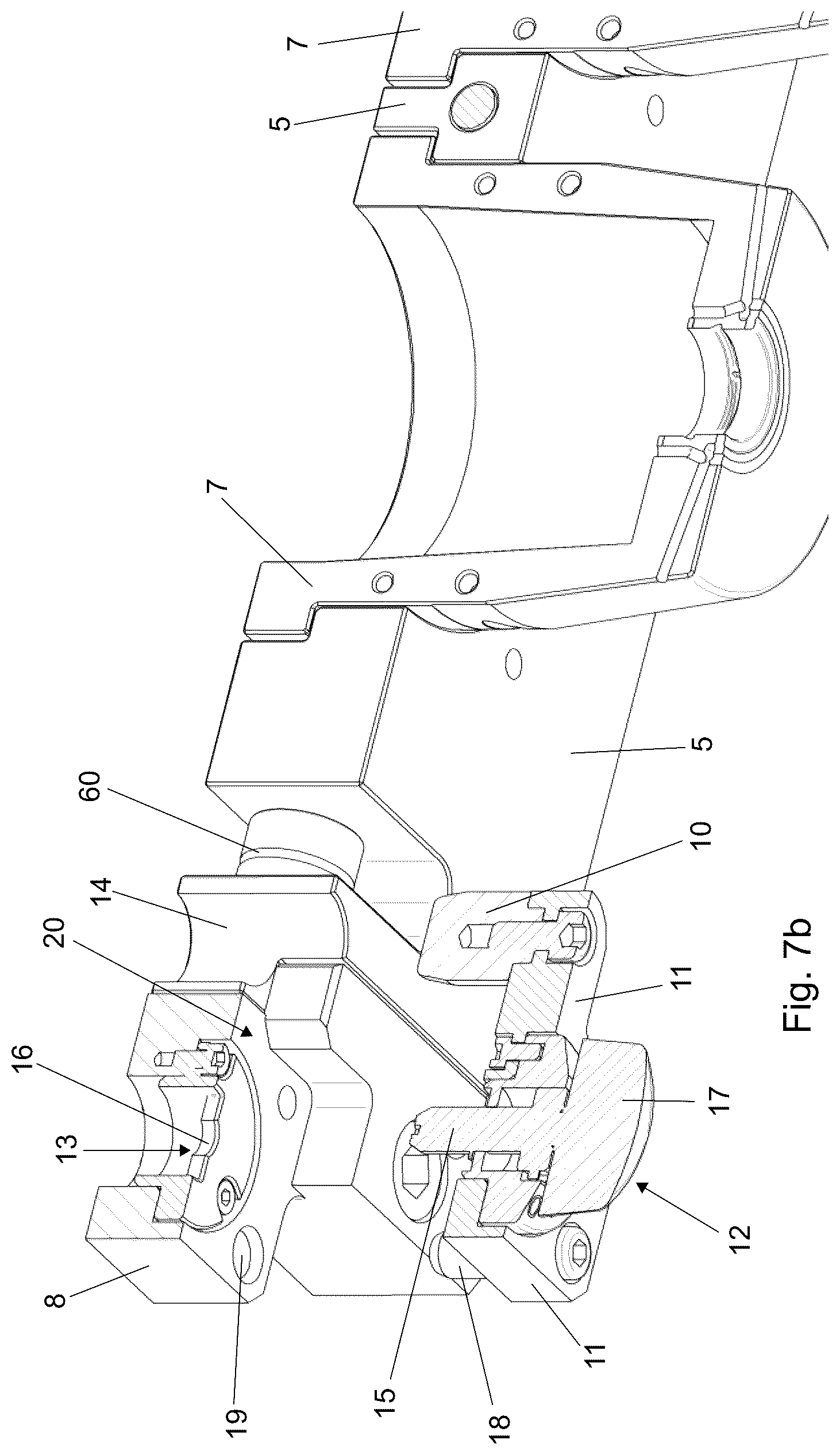 Patent US12090701 Figure 5 – Support apparatus for supporting at least one neck mold of a container in an injection blow molding machine
