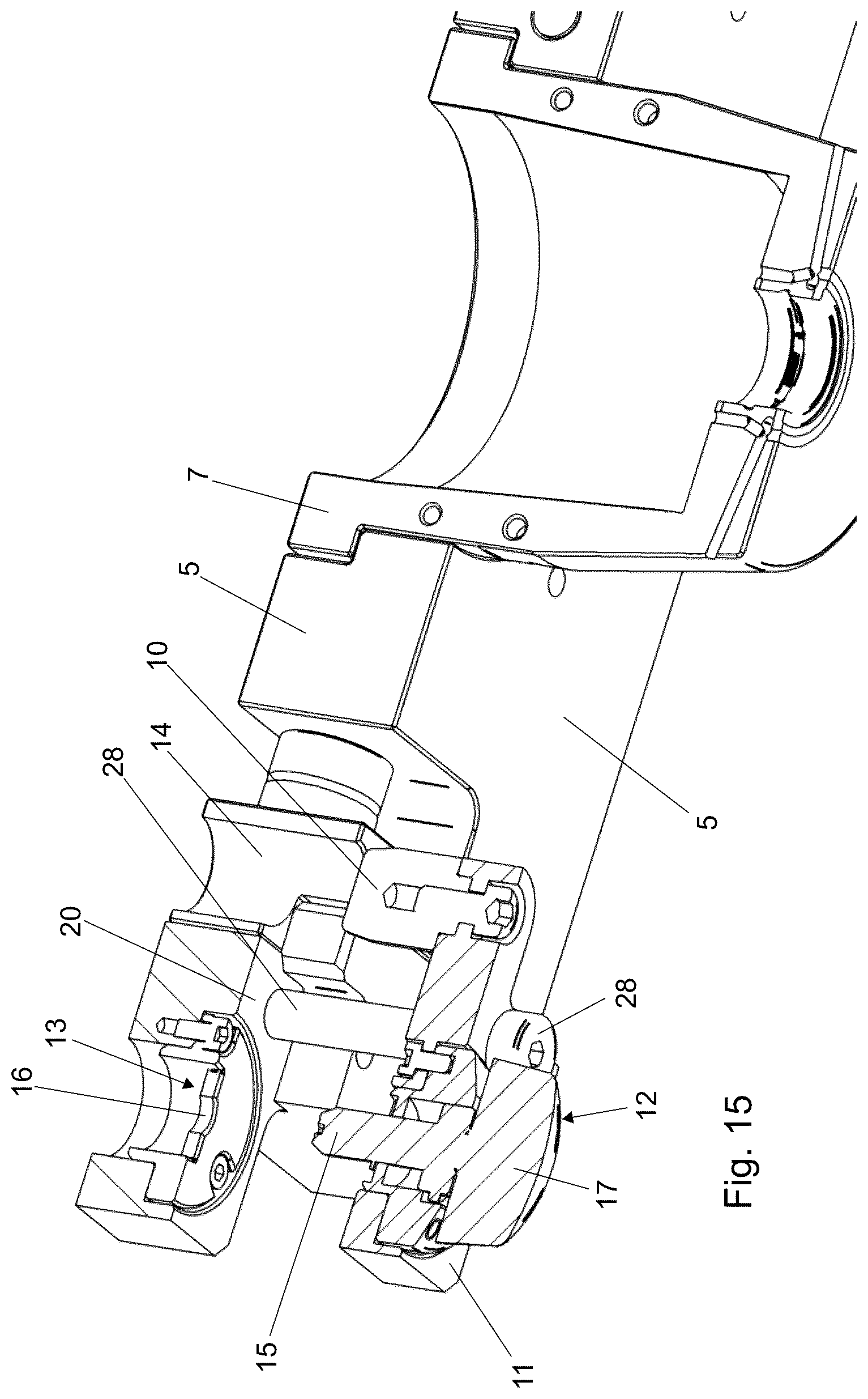 Patent US12090701 Figure 10 – Support apparatus for supporting at least one neck mold of a container in an injection blow molding machine