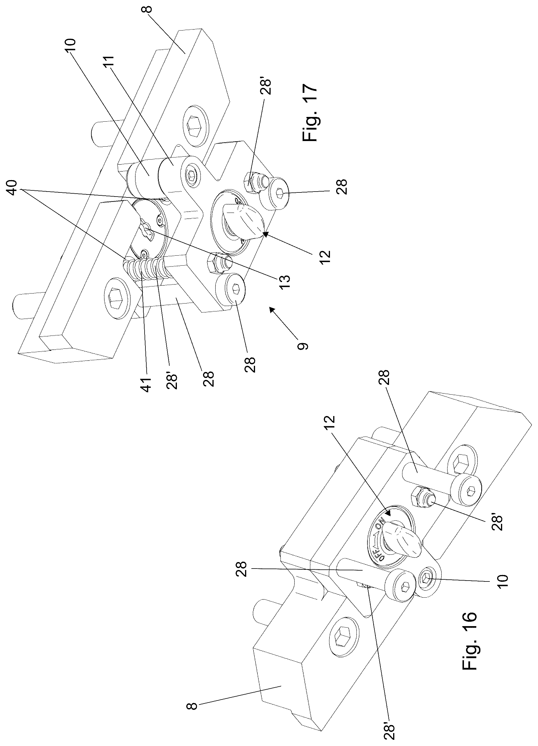 Patent US12090701 Figure 11 – Support apparatus for supporting at least one neck mold of a container in an injection blow molding machine