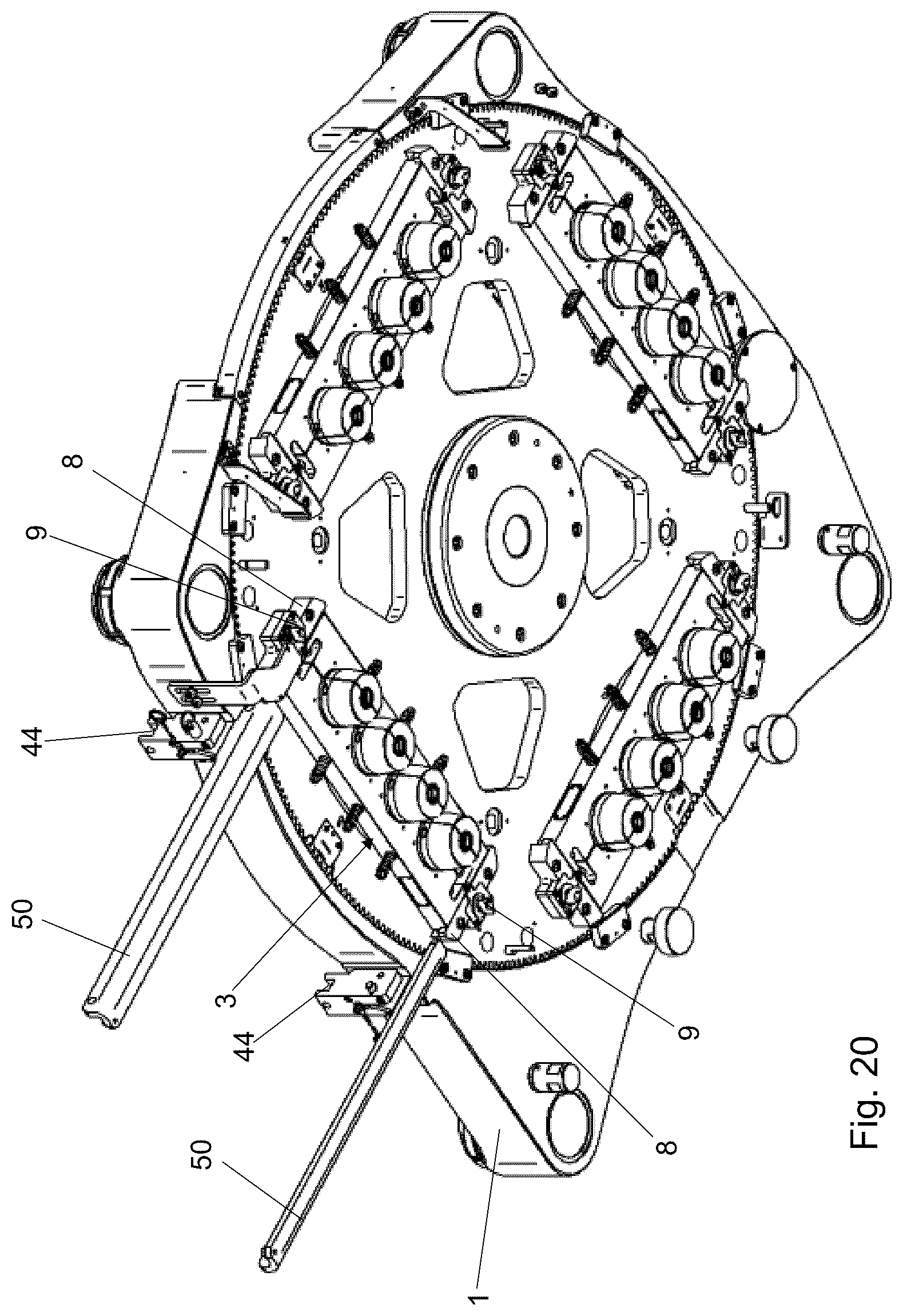 Patent US12090701 Figure 13 – Support apparatus for supporting at least one neck mold of a container in an injection blow molding machine