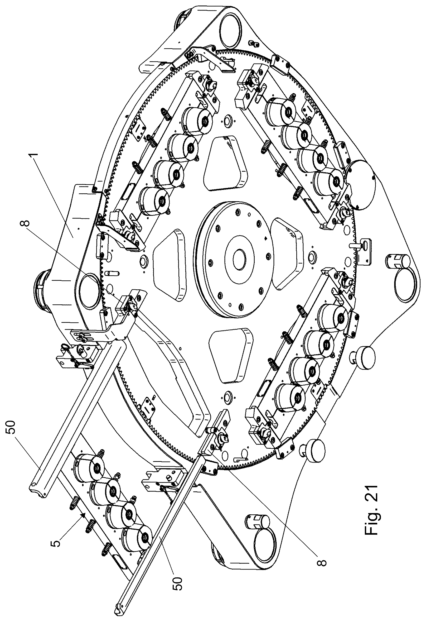 Patent US12090701 Figure 14 – Support apparatus for supporting at least one neck mold of a container in an injection blow molding machine