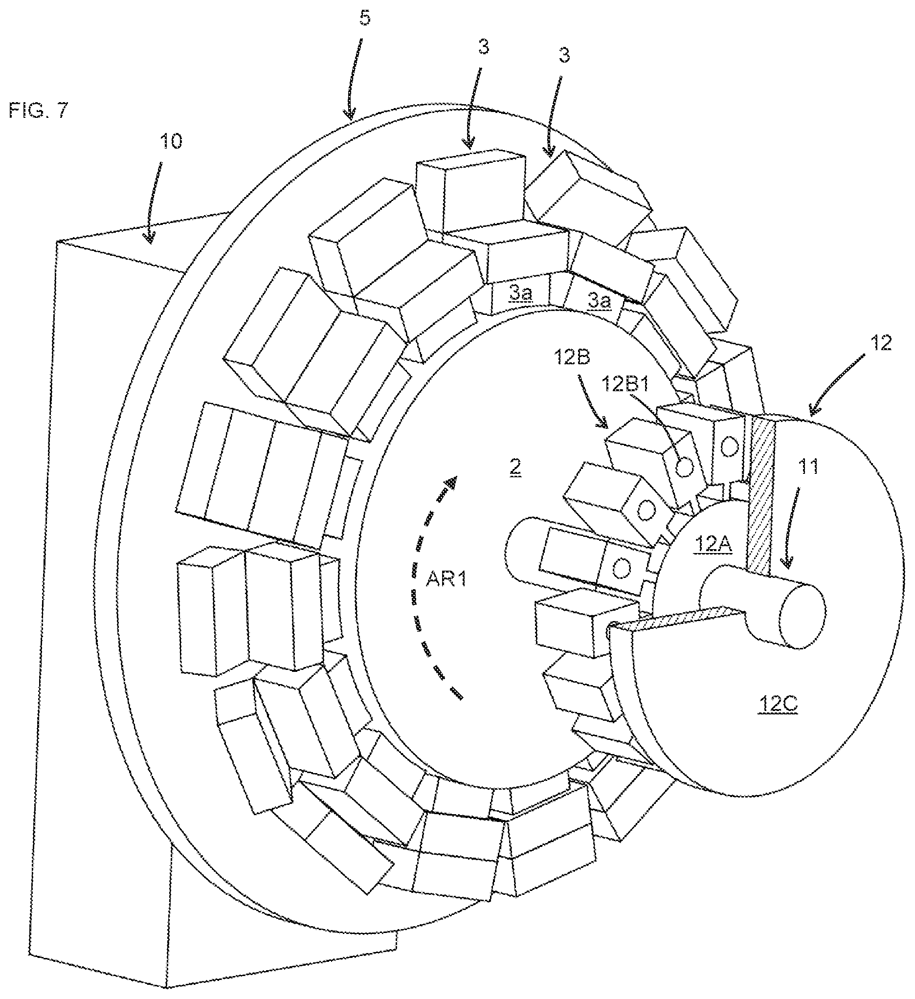 Patent US12090702 Figure 7 – Rotary molding machine
