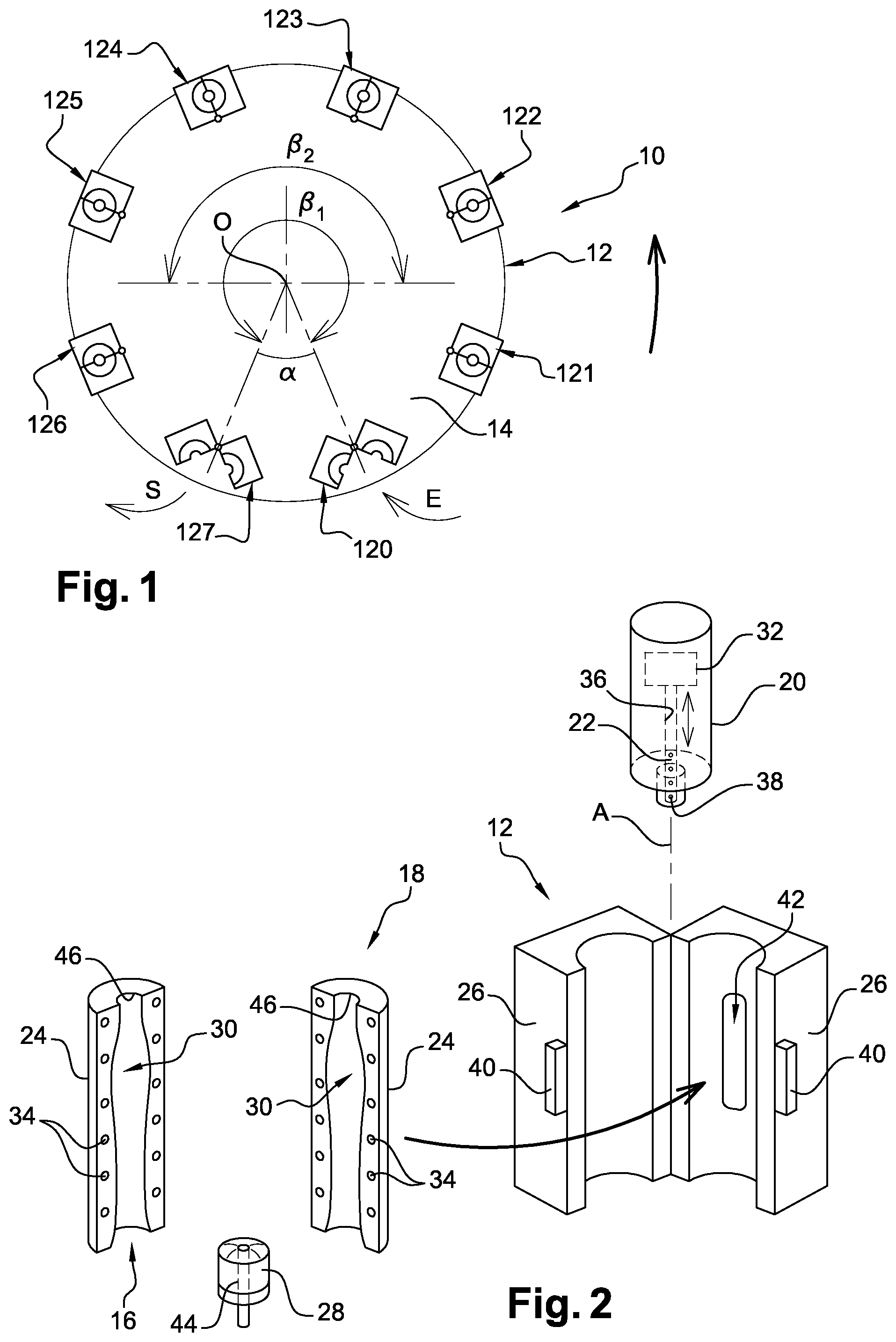 Patent US12090704 Figure 1 – Method for cooling heated molds from a machine for molding containers