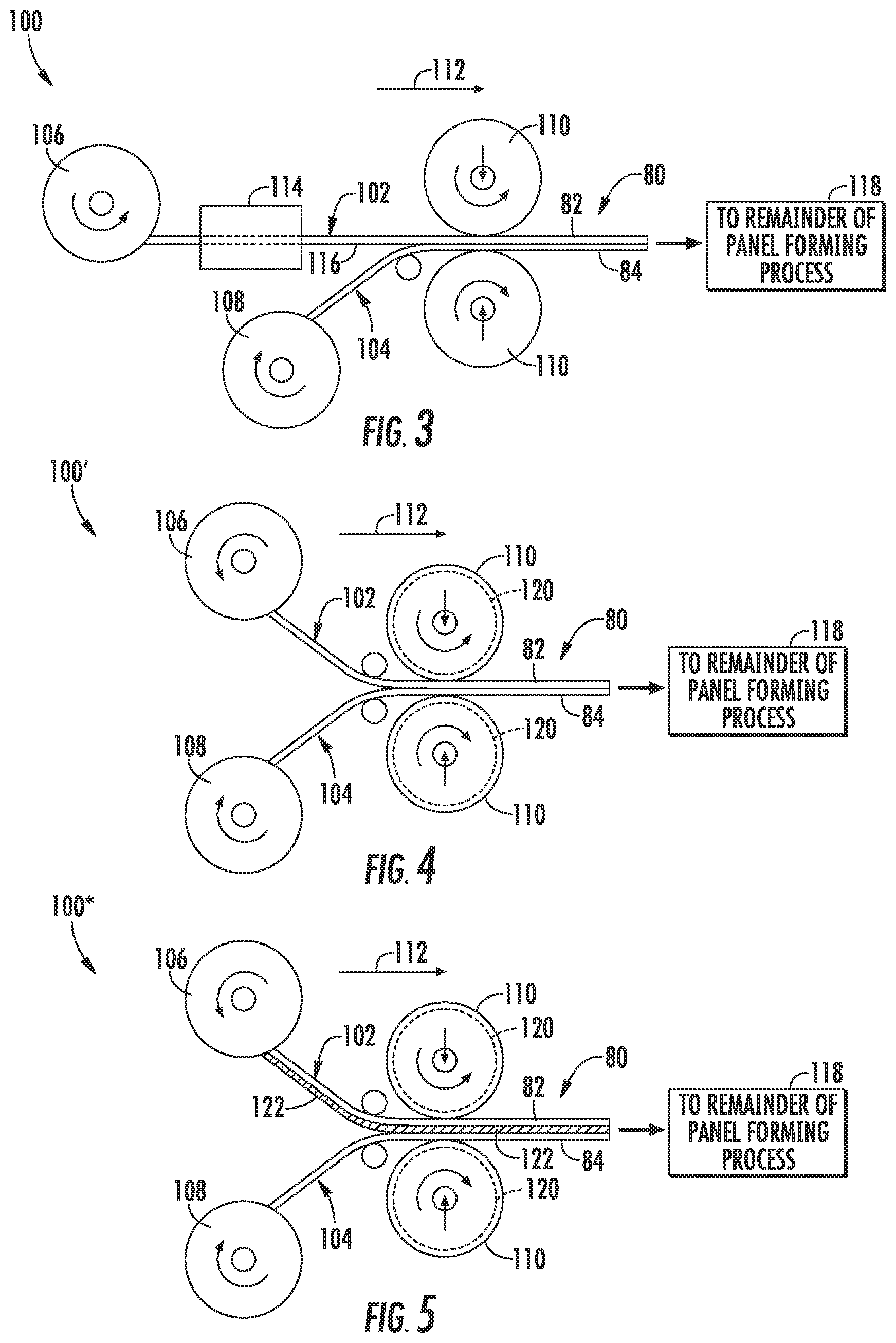 Patent US12090722 Figure 2 – Method of forming a linear panel from multi-layer panel material assemblies
