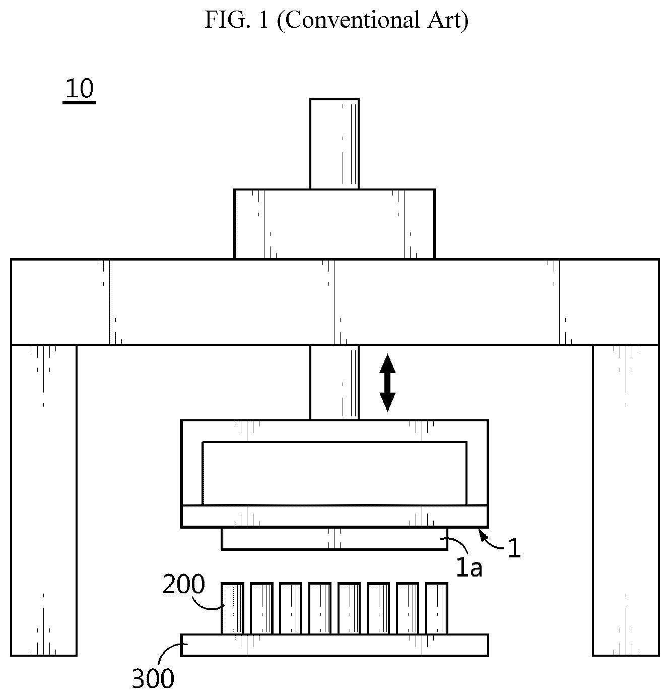 Patent US12090725 Figure 1 – Pressure device, battery module manufacturing device, and manufacturing method