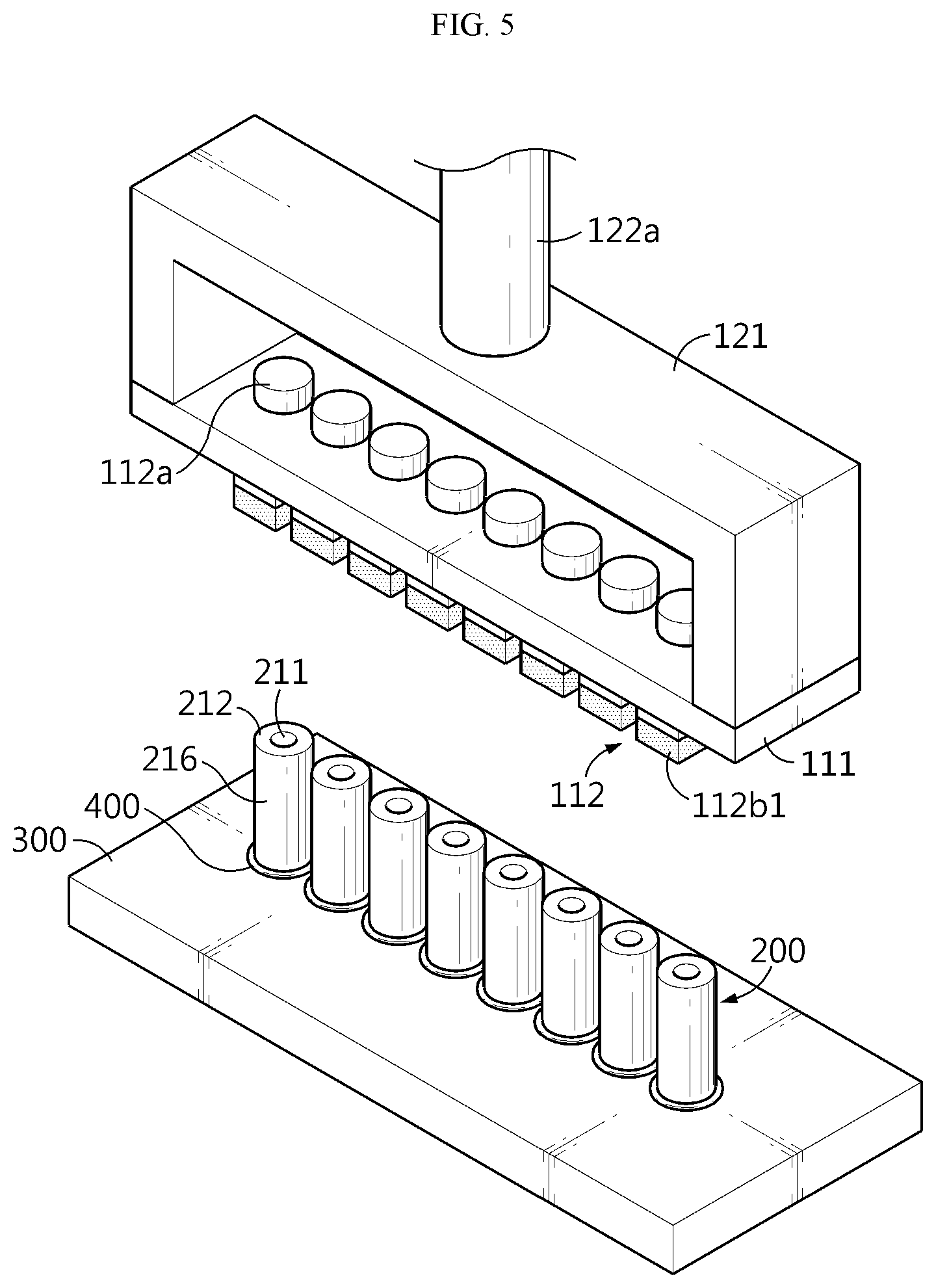 Patent US12090725 Figure 4 – Pressure device, battery module manufacturing device, and manufacturing method