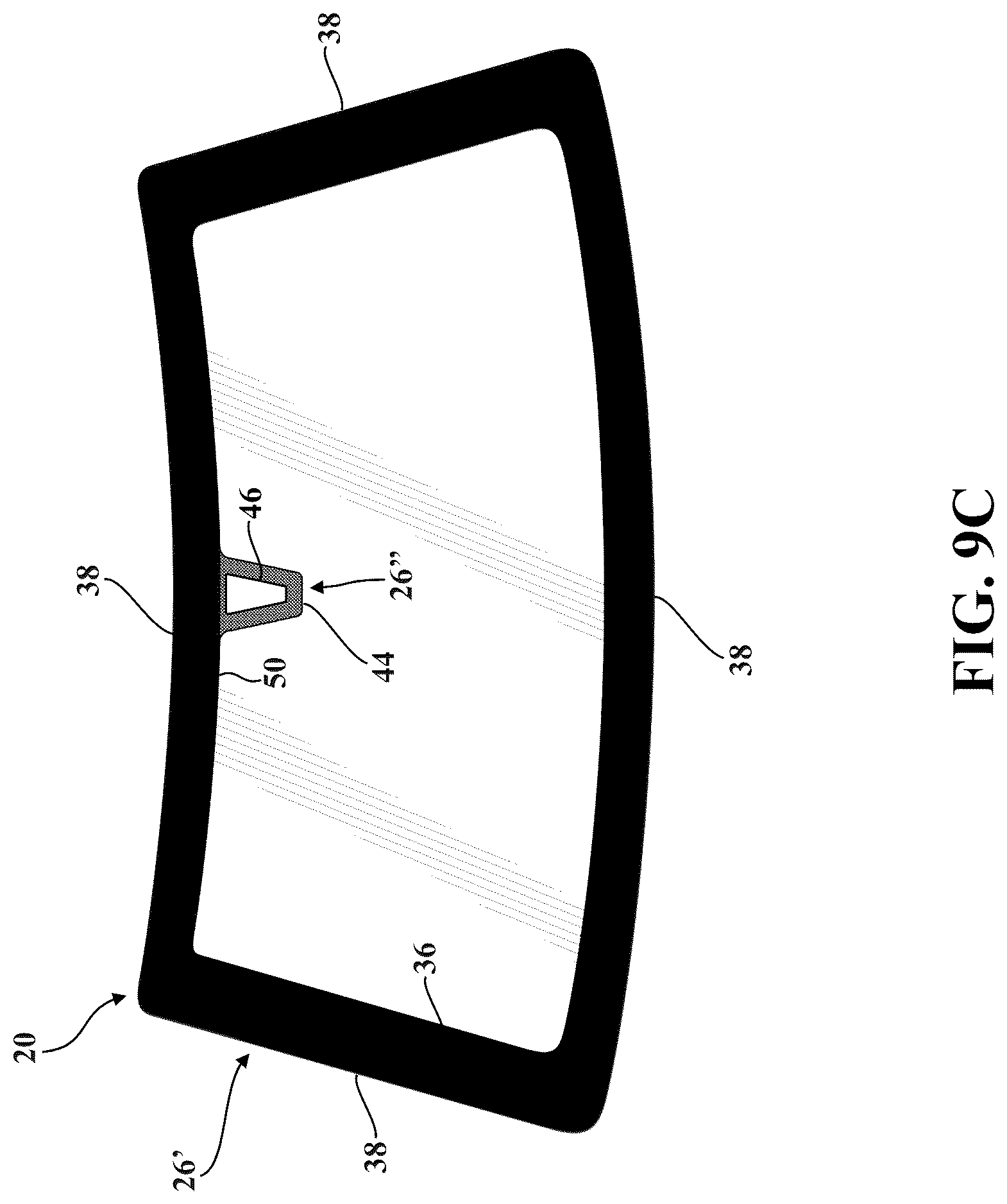 Patent US12090729 Figure 12 – Glass assembly including an opaque boundary feature and method of manufacturing thereof