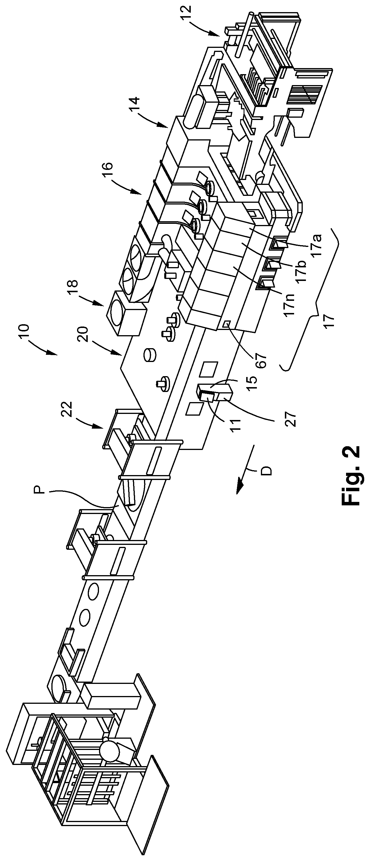 Patent US12090748 Figure 2 – Converting machine with height adjustment