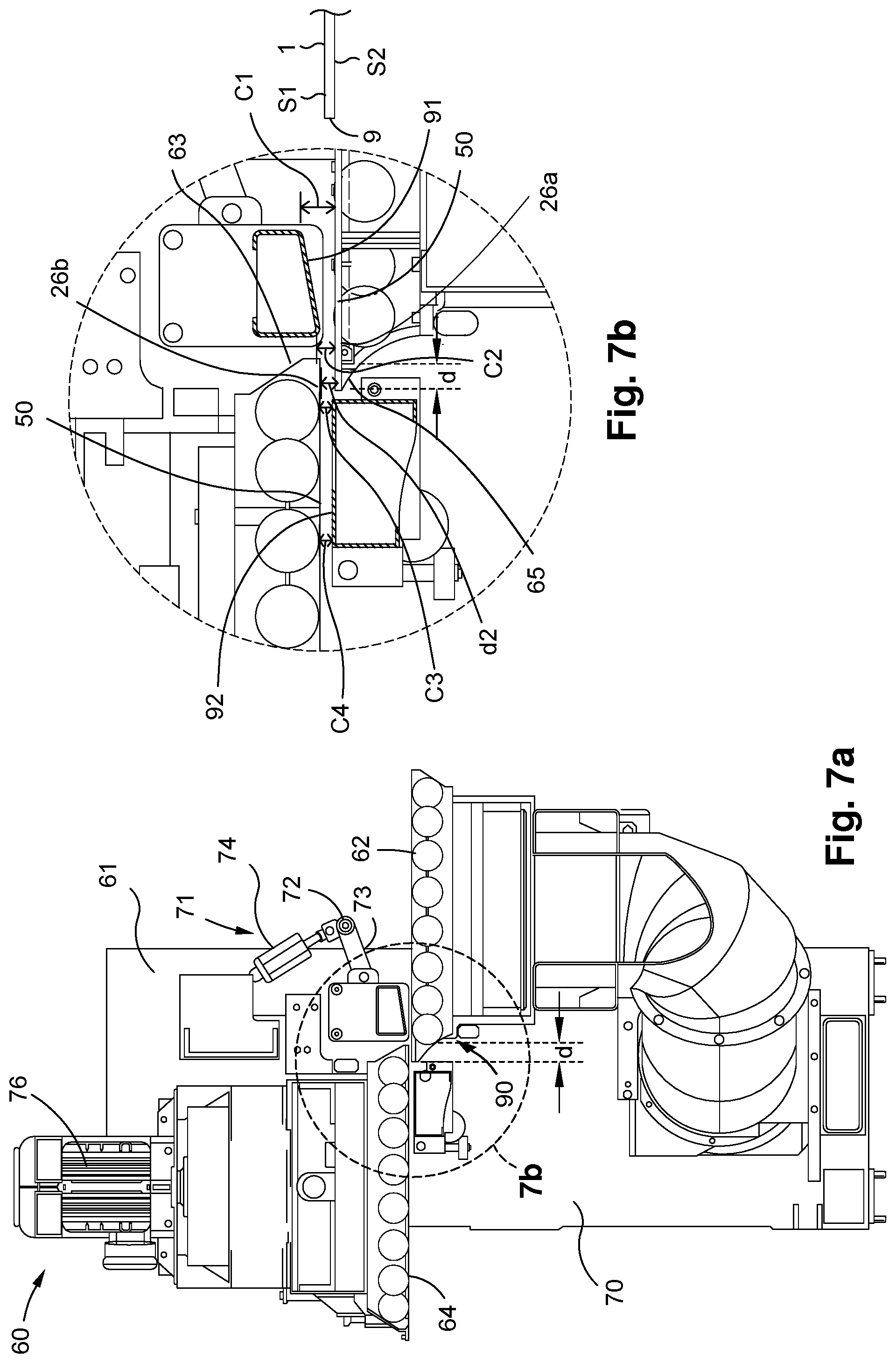 Patent US12090748 Figure 7 – Converting machine with height adjustment