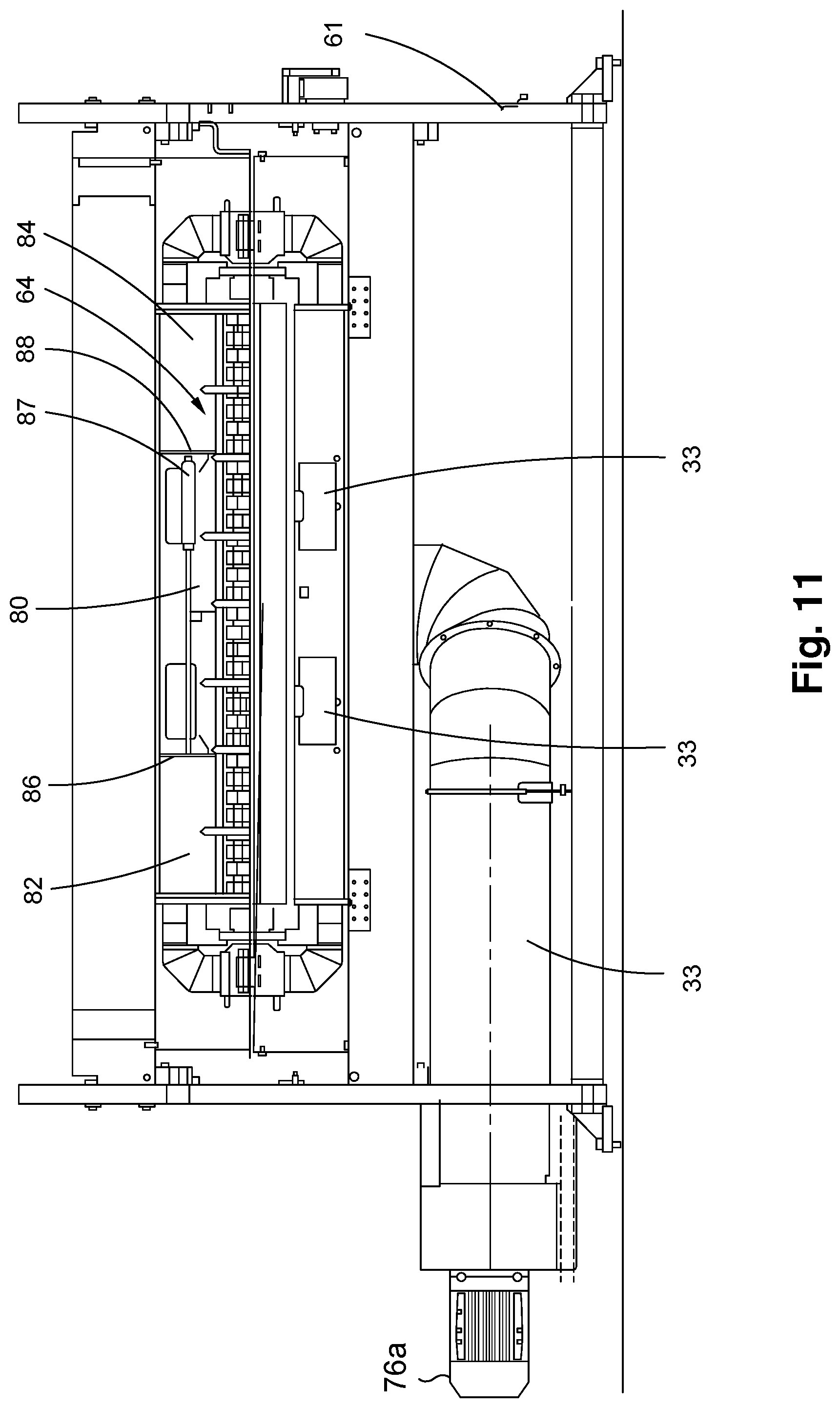 Patent US12090748 Figure 11 – Converting machine with height adjustment