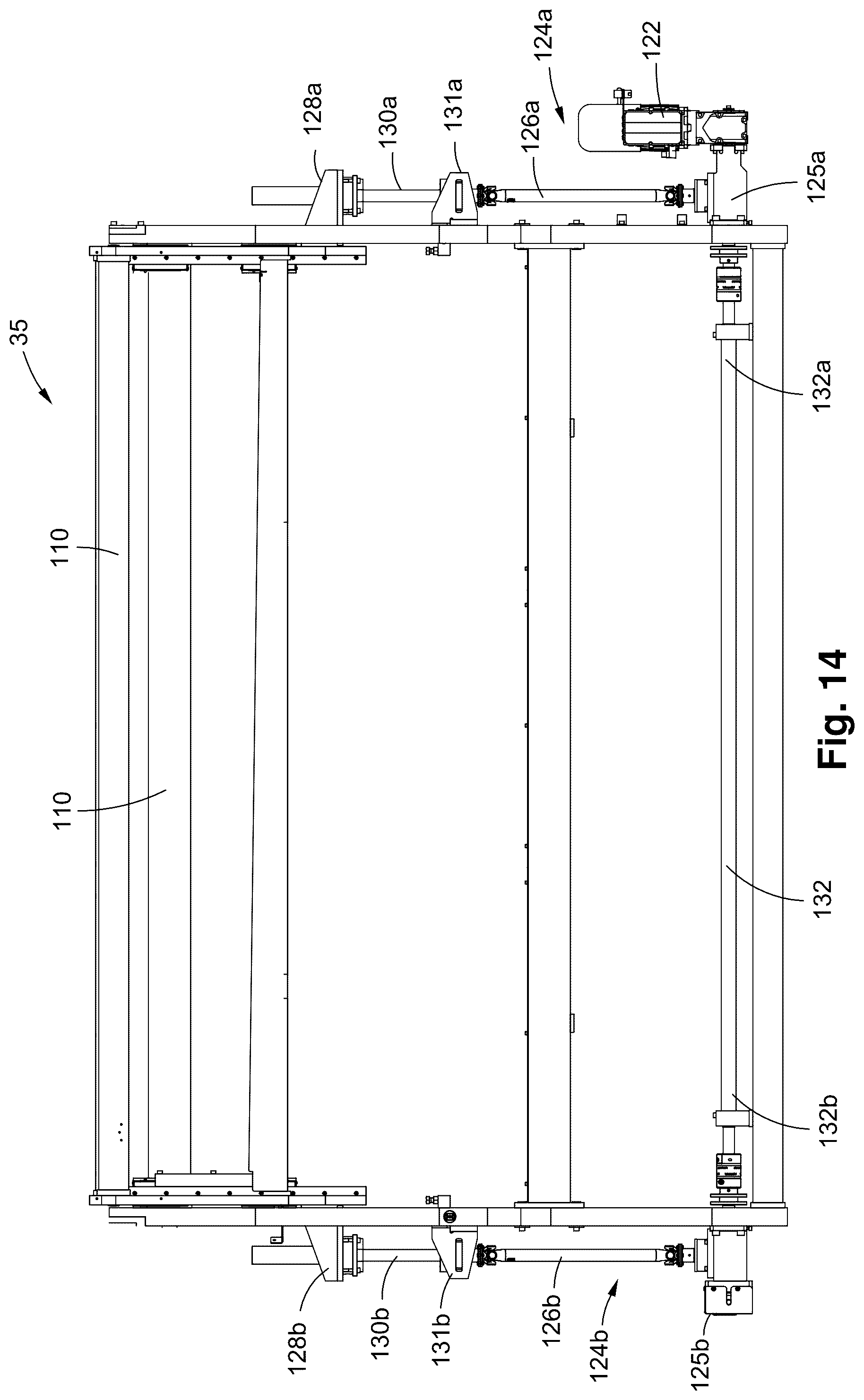 Patent US12090748 Figure 14 – Converting machine with height adjustment
