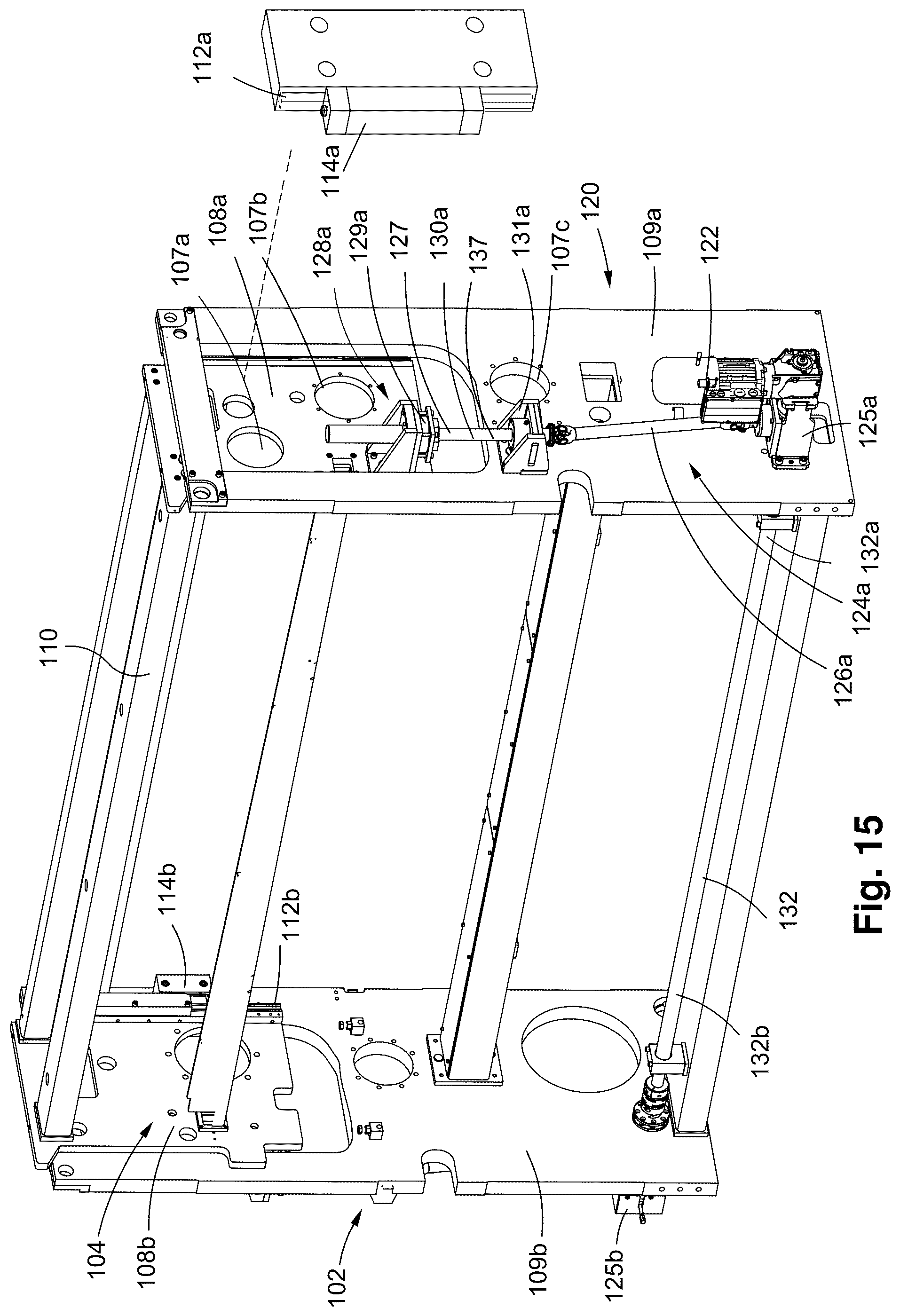 Patent US12090748 Figure 15 – Converting machine with height adjustment