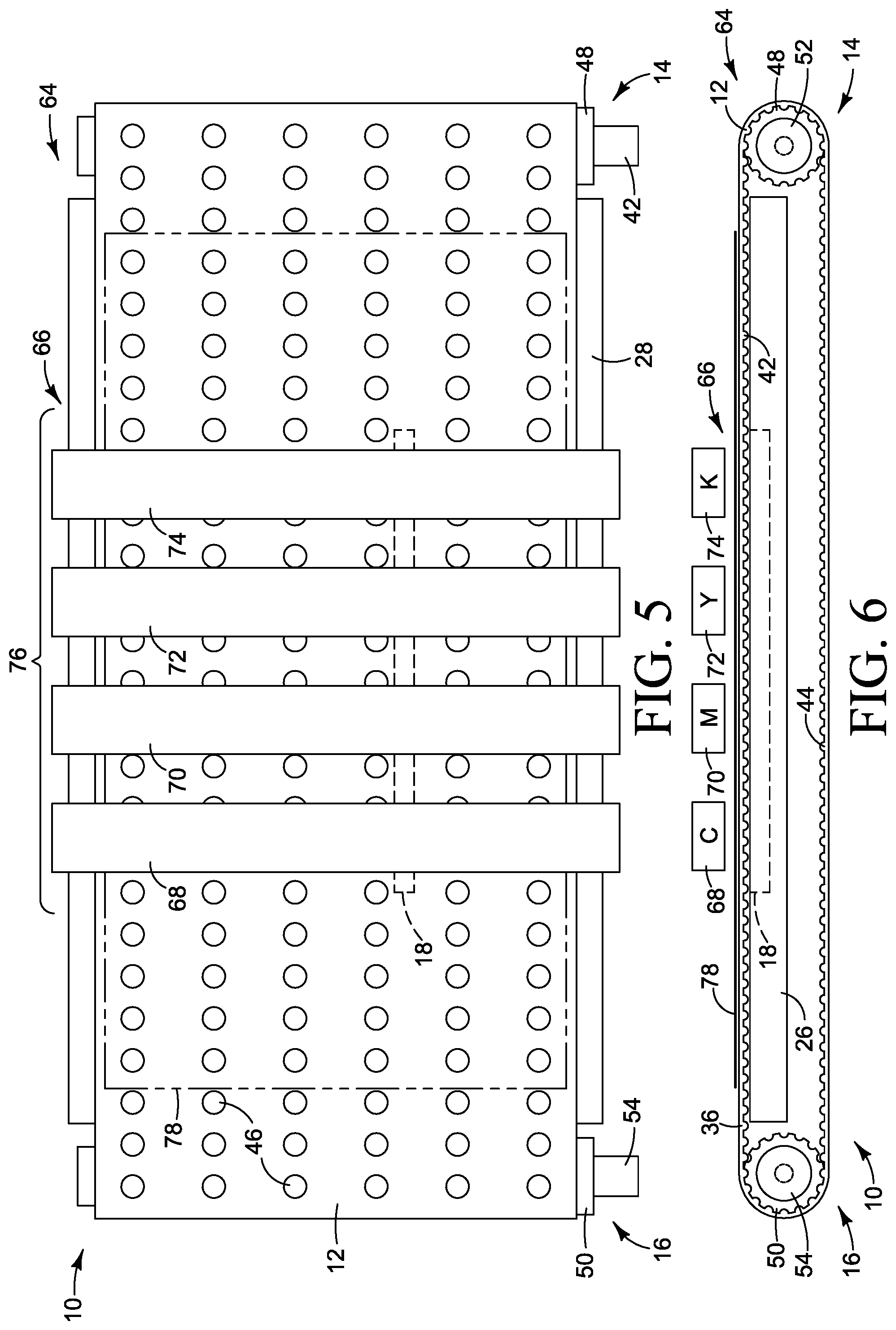 Patent US12090749 Figure 3 – Dual drive print media conveyor belt