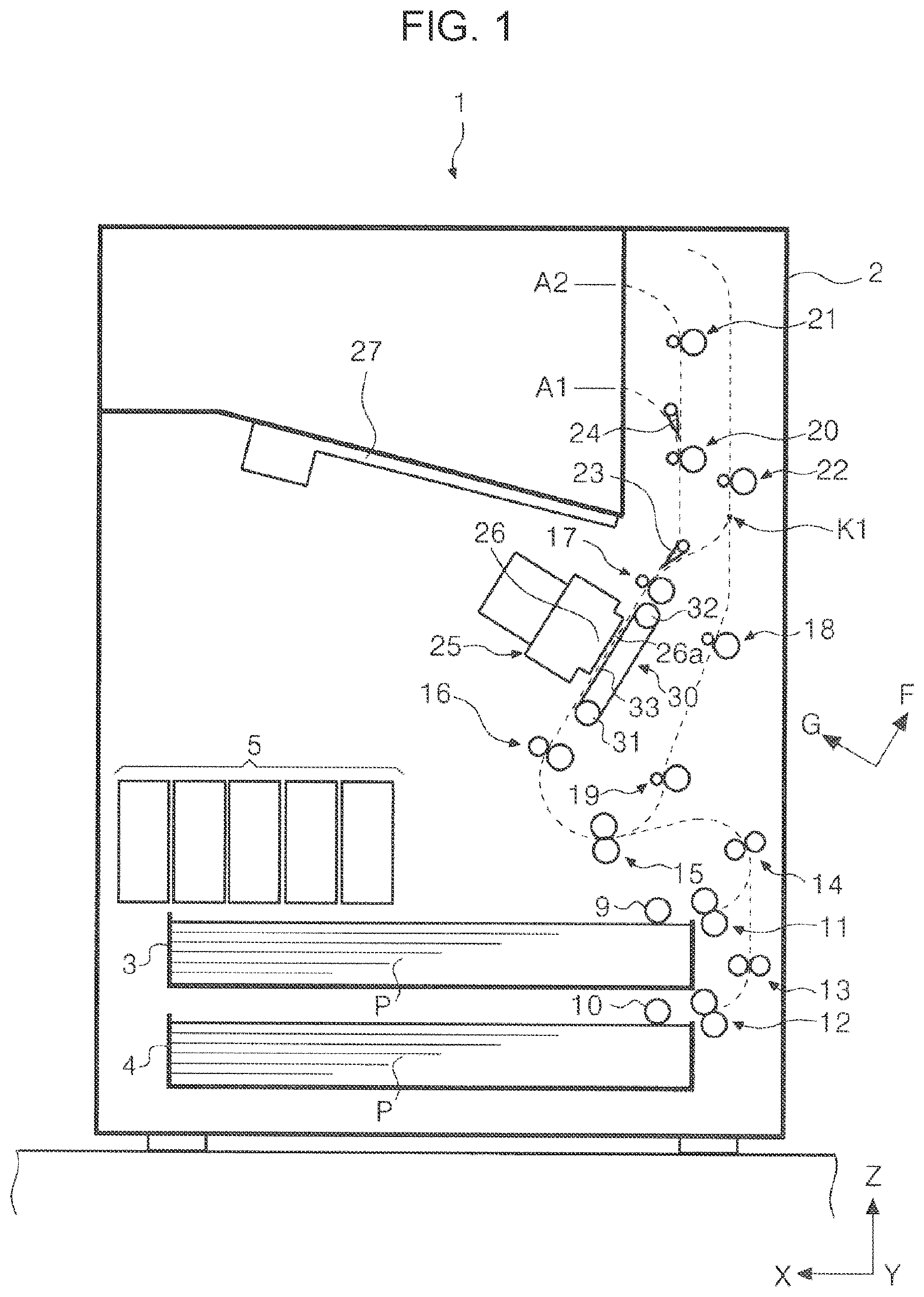 Patent US12090752 Figure 1 – Recording device, method of controlling recording device, and non-transitory computer-readable medium storing program