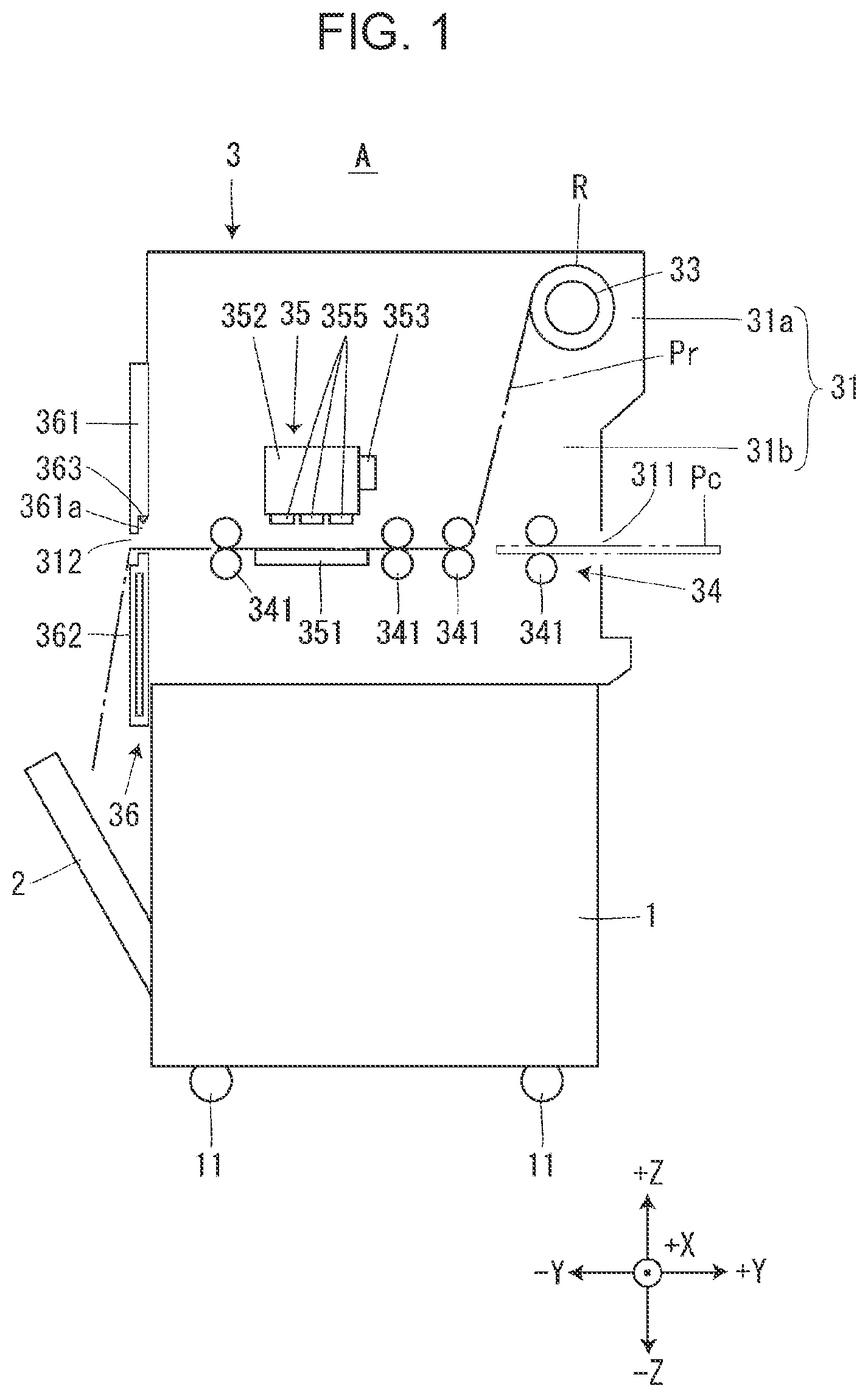 Patent US12090770 Figure 1 – Printing apparatus